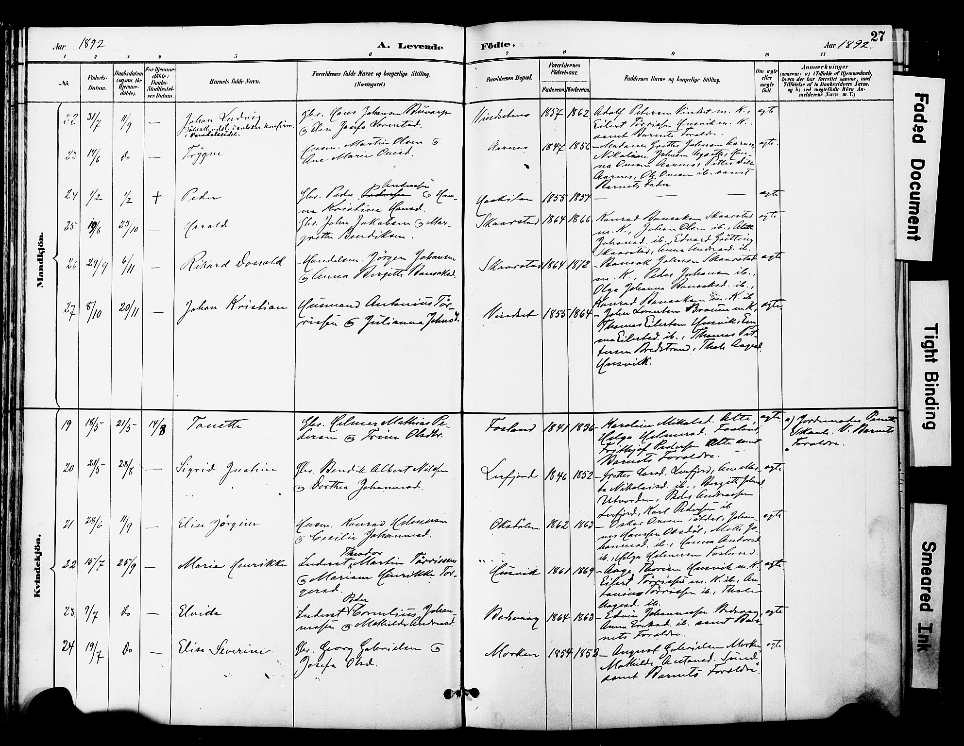 Ministerialprotokoller, klokkerbøker og fødselsregistre - Nord-Trøndelag, AV/SAT-A-1458/774/L0628: Parish register (official) no. 774A02, 1887-1903, p. 27