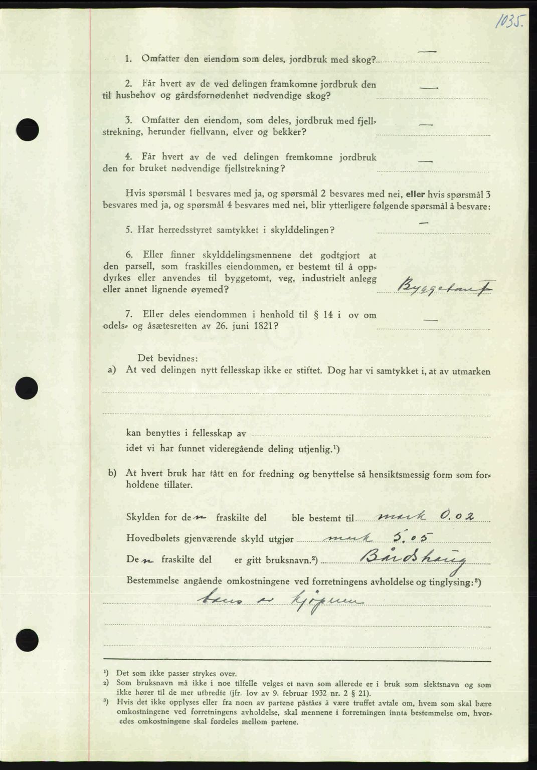 Nordmøre sorenskriveri, AV/SAT-A-4132/1/2/2Ca: Mortgage book no. A105, 1947-1947, Diary no: : 2038/1947