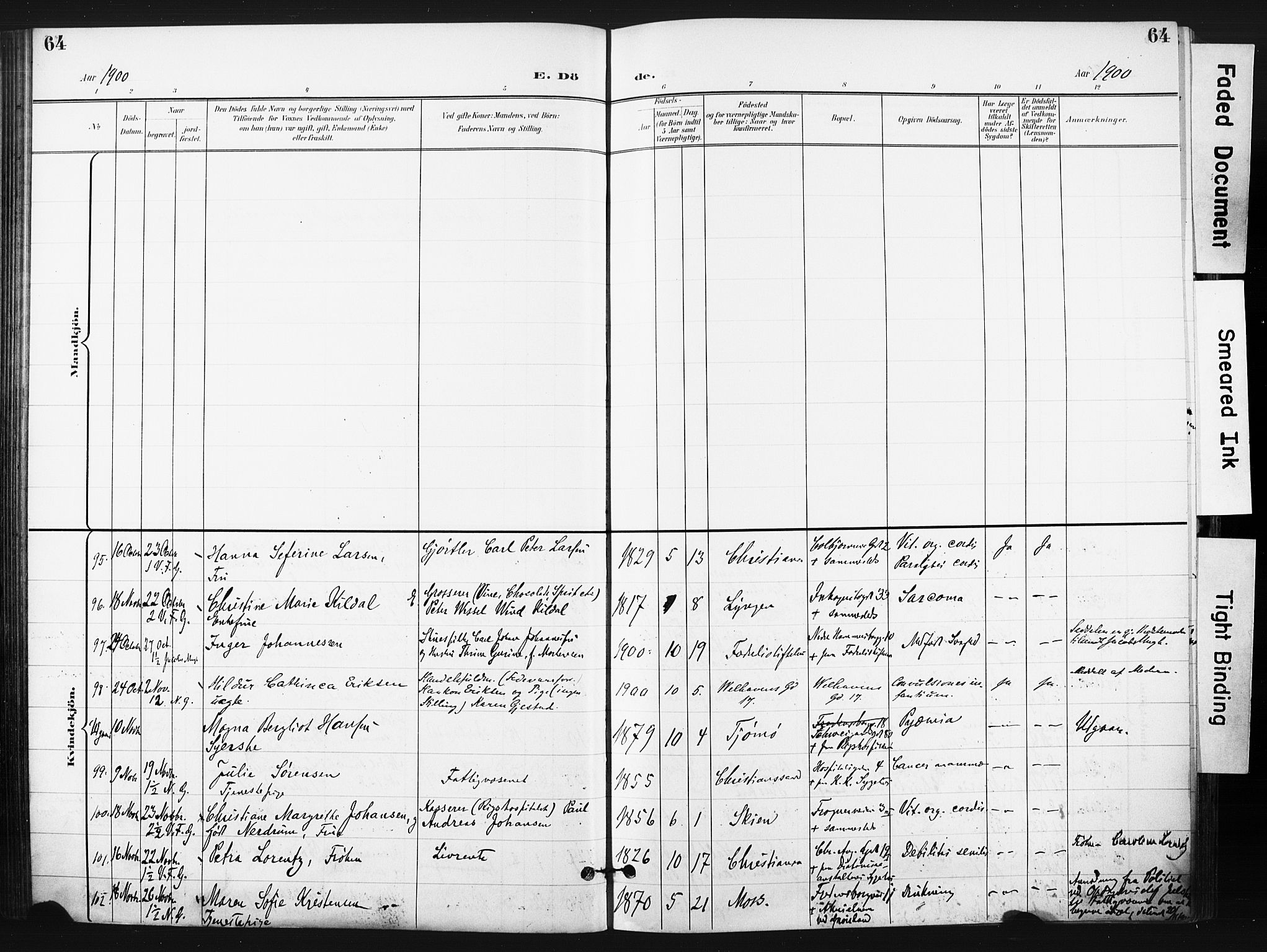 Trefoldighet prestekontor Kirkebøker, AV/SAO-A-10882/F/Fd/L0004: Parish register (official) no. IV 4, 1897-1912, p. 64