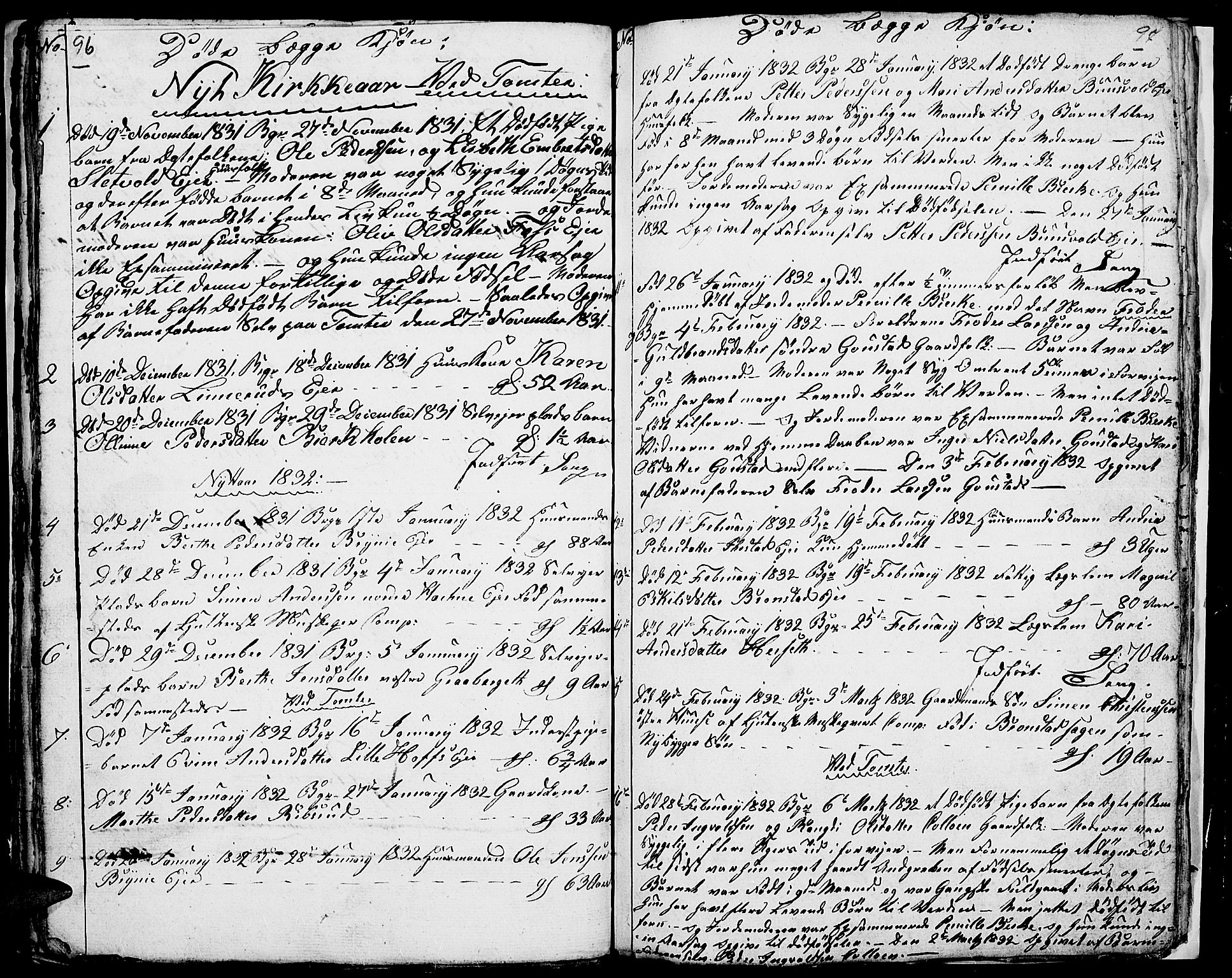 Romedal prestekontor, SAH/PREST-004/L/L0007: Parish register (copy) no. 7, 1831-1837, p. 96-97