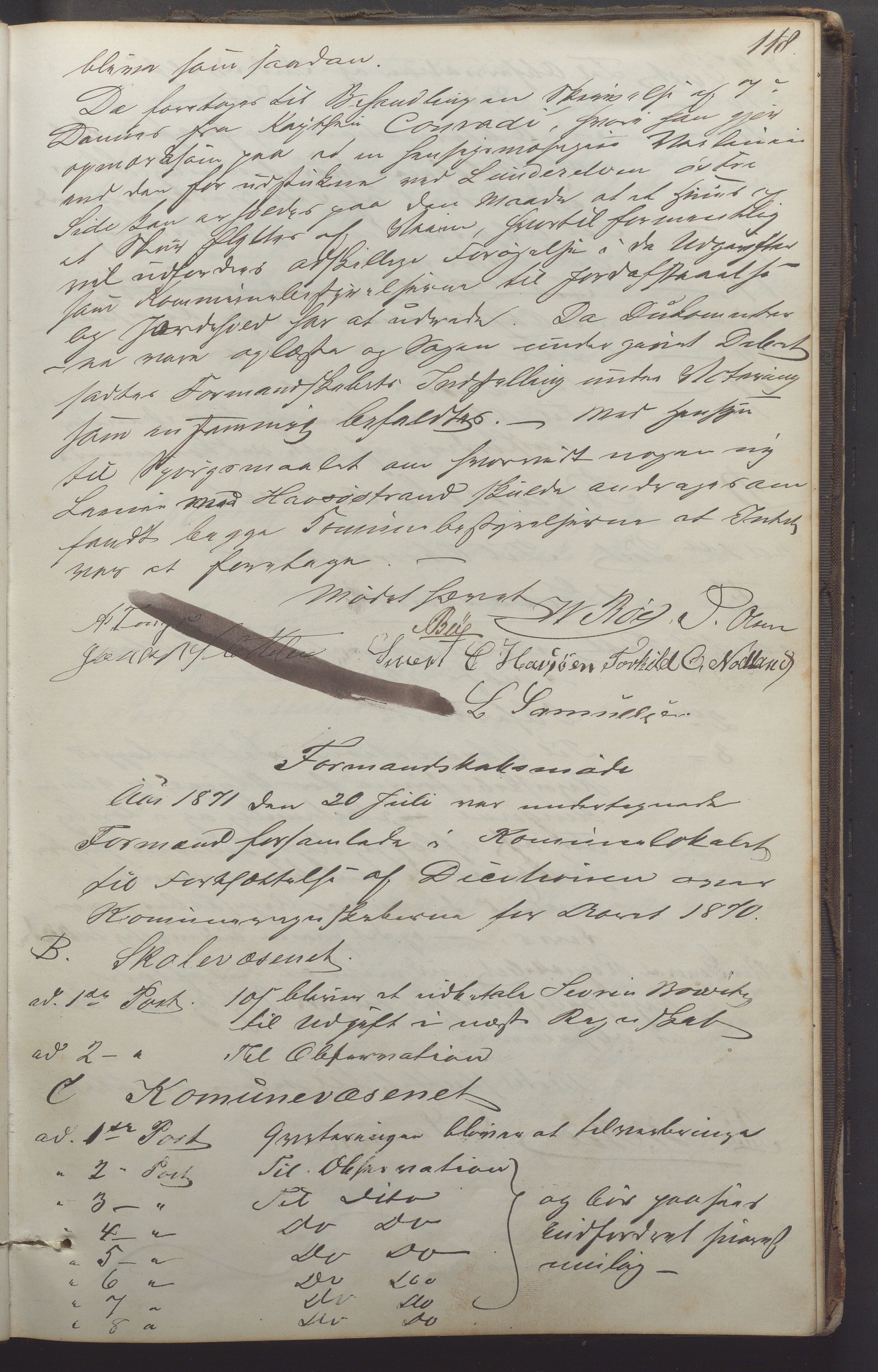 Egersund kommune (Ladested) - Formannskapet, IKAR/K-100502/A/L0003: Forhandlingsprotokoll, 1866-1878, p. 118a