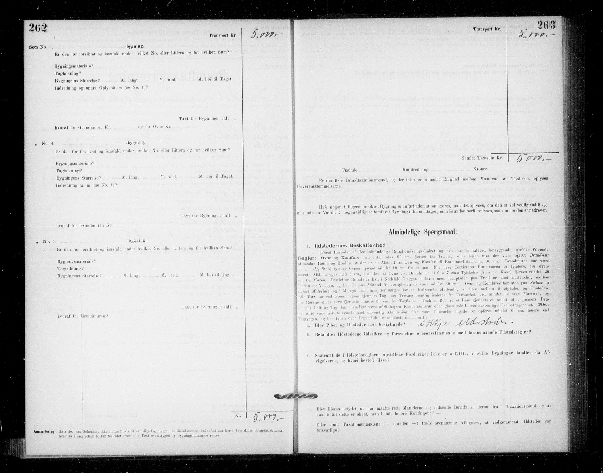 Lensmannen i Jondal, SAB/A-33101/0012/L0005: Branntakstprotokoll, skjematakst, 1894-1951, p. 262-263