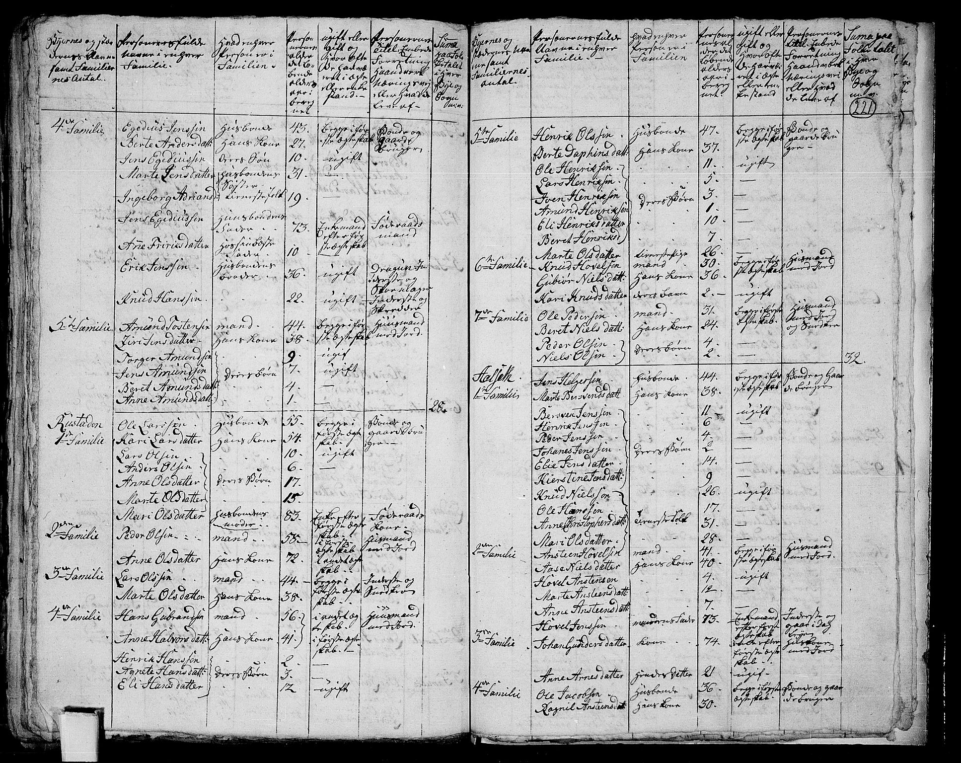 RA, 1801 census for 0525P Biri, 1801, p. 220b-221a