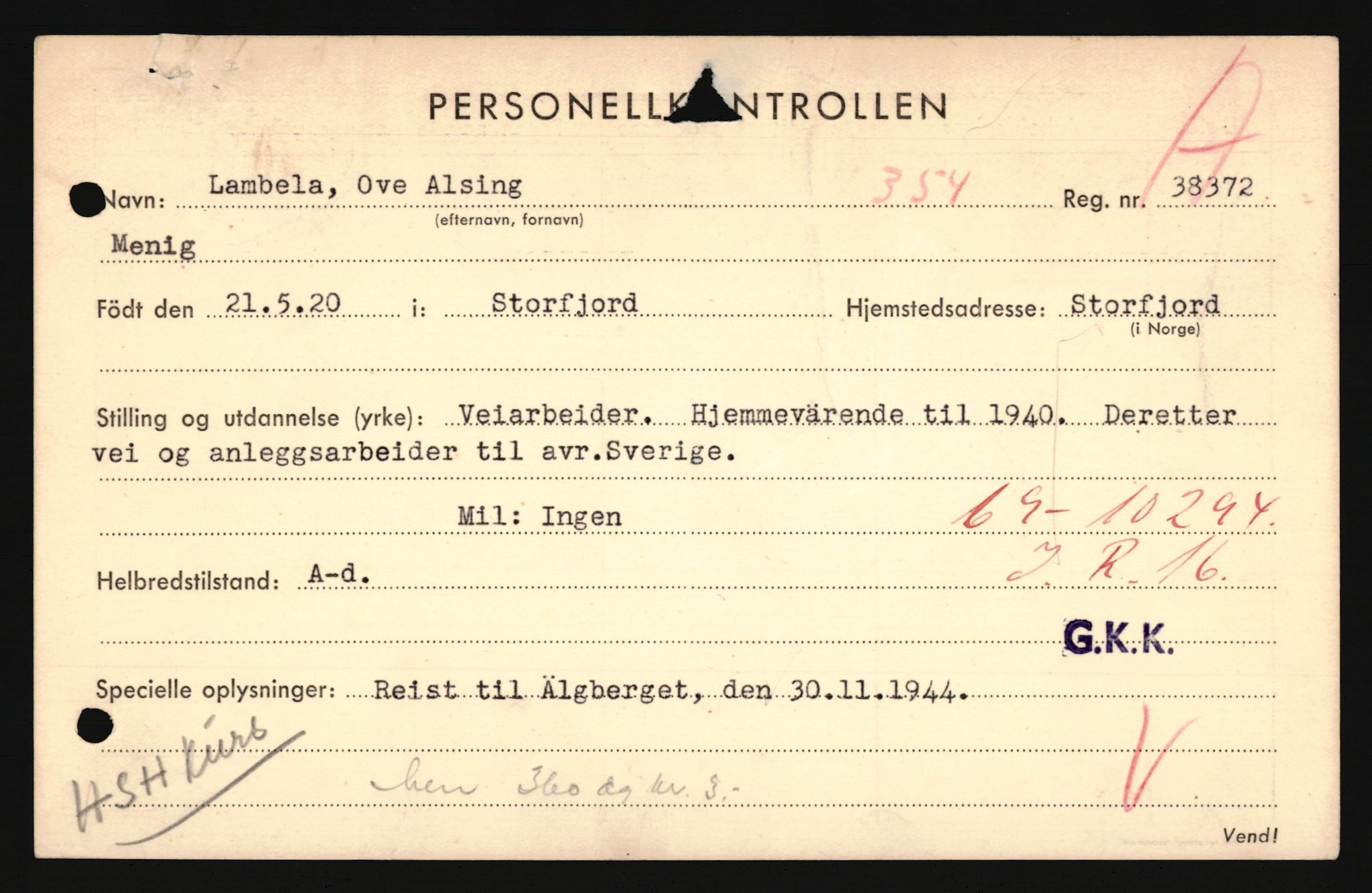 Forsvaret, Troms infanteriregiment nr. 16, AV/RA-RAFA-3146/P/Pa/L0024/0002: Rulleblad / Rulleblad for regimentets menige mannskaper, årsklasse 1941, 1941, p. 264