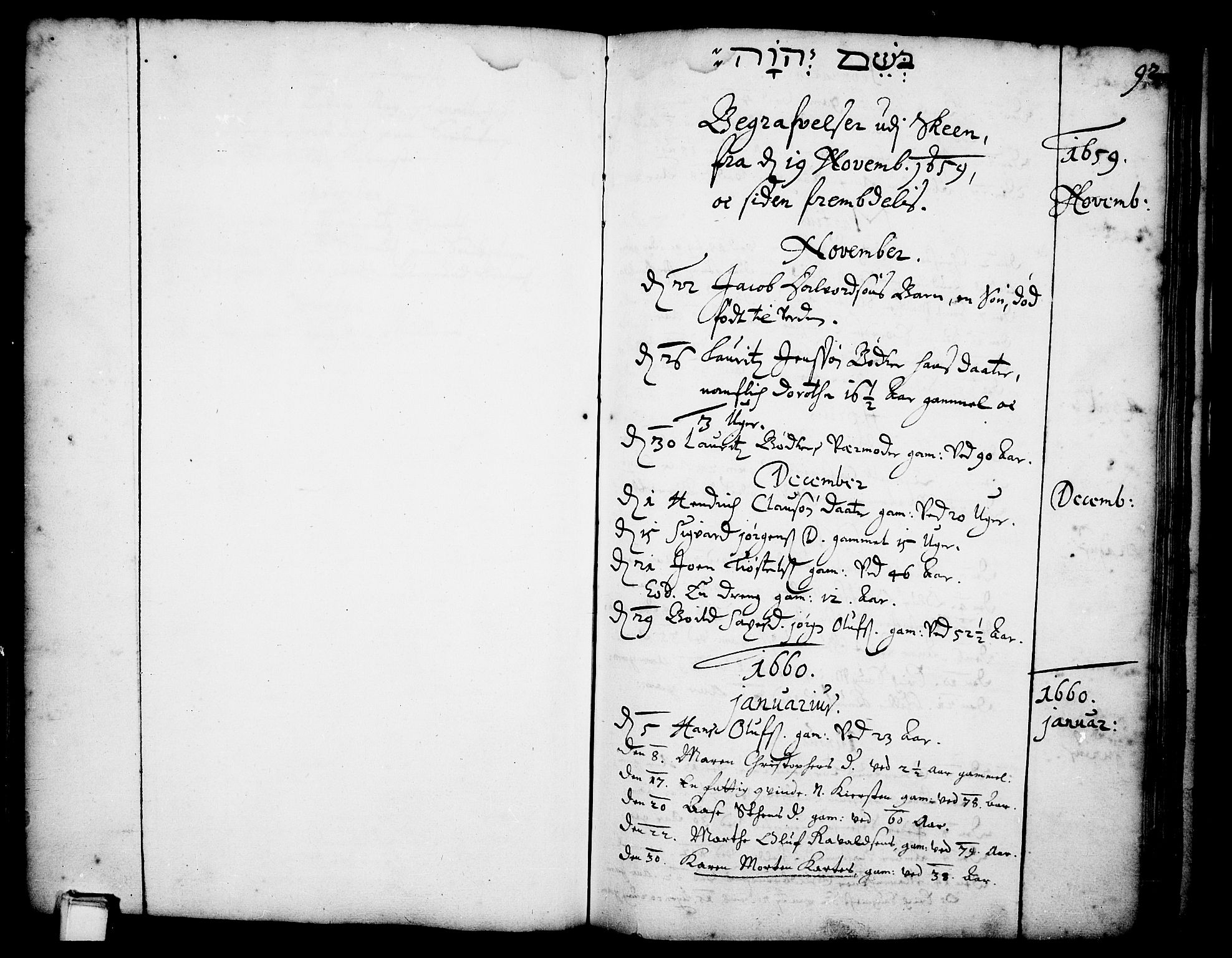 Skien kirkebøker, SAKO/A-302/F/Fa/L0001: Parish register (official) no. 1, 1659-1679, p. 92