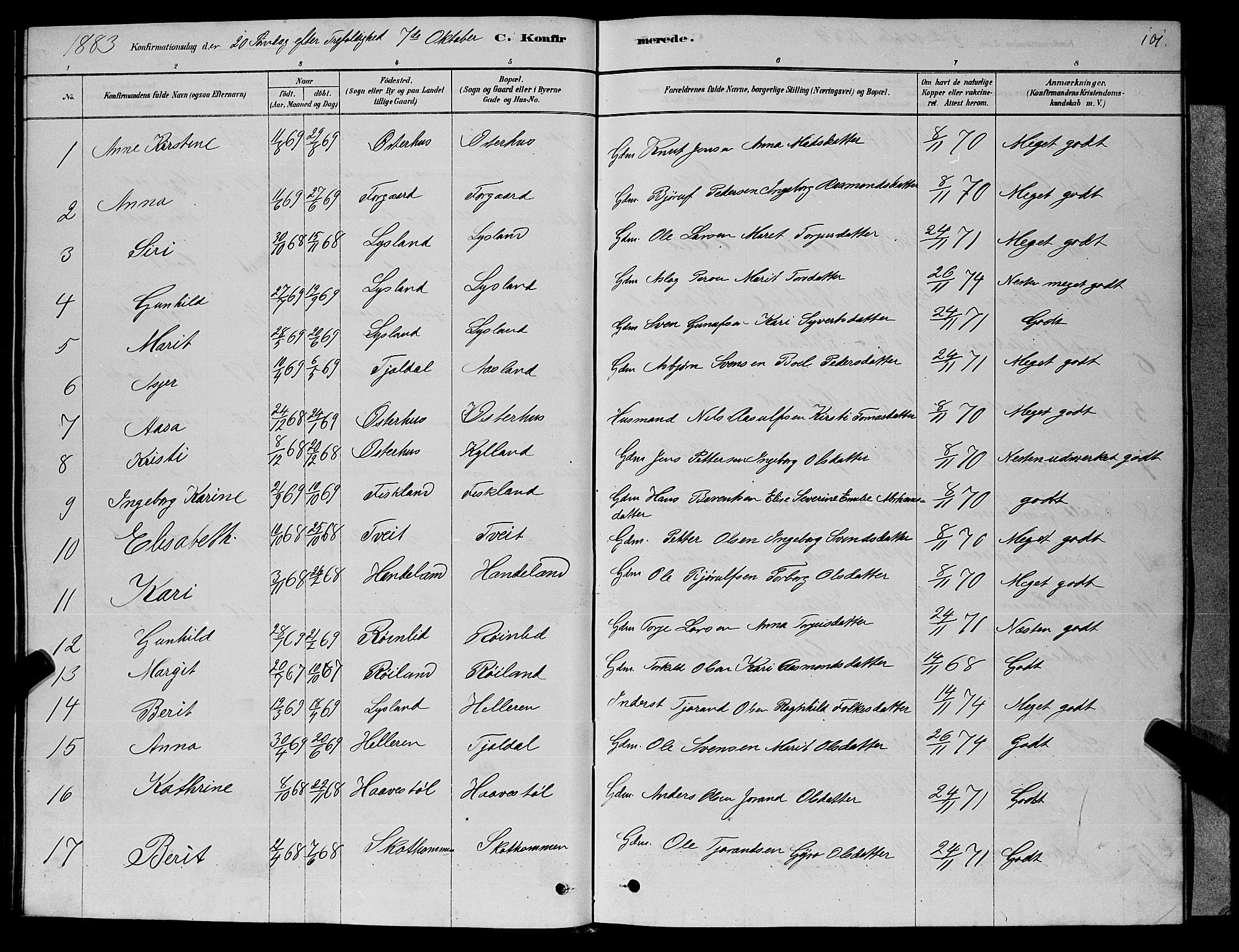 Åseral sokneprestkontor, AV/SAK-1111-0051/F/Fb/L0002: Parish register (copy) no. B 2, 1878-1899, p. 101