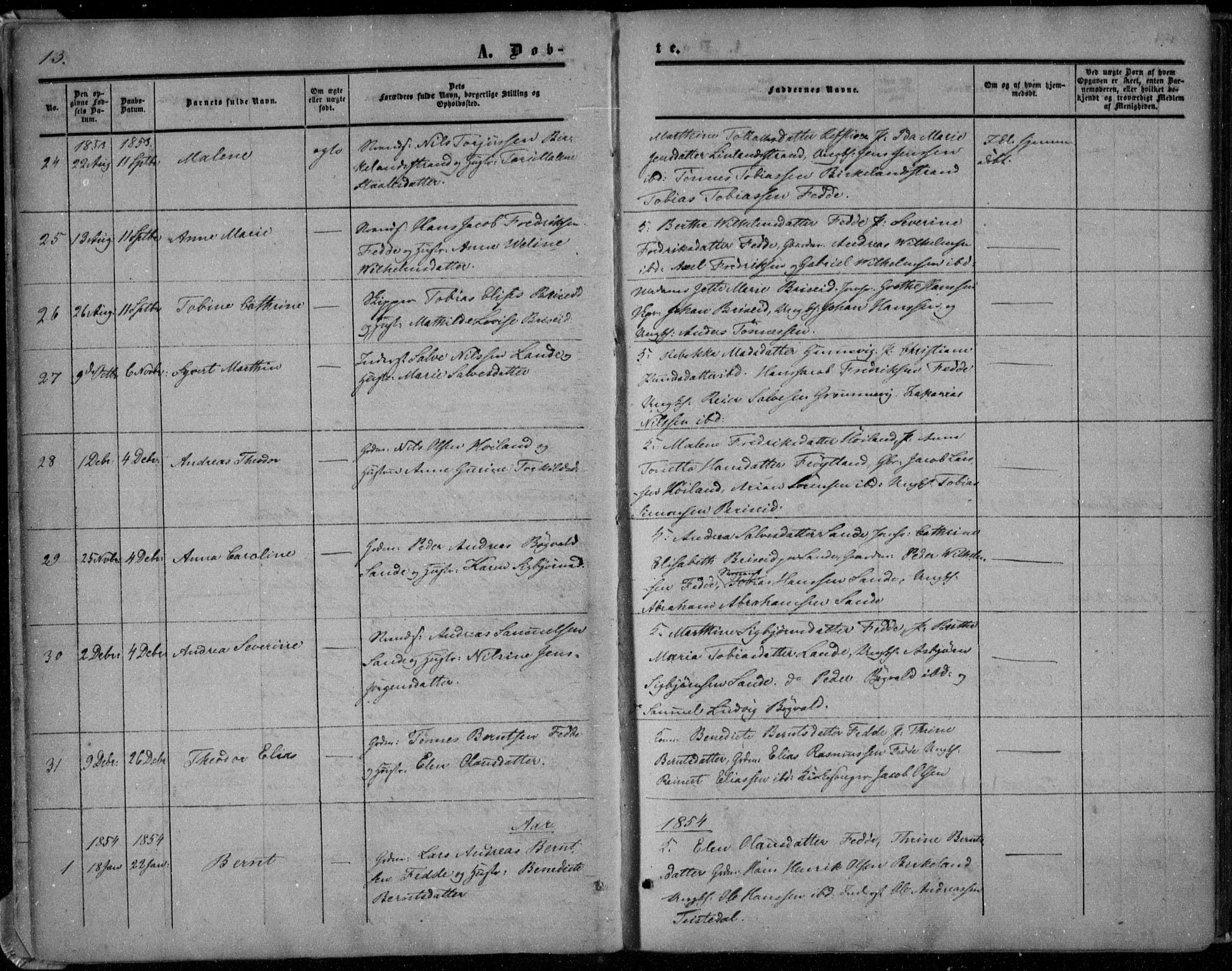 Kvinesdal sokneprestkontor, AV/SAK-1111-0026/F/Fa/Faa/L0002: Parish register (official) no. A 2, 1850-1876, p. 13