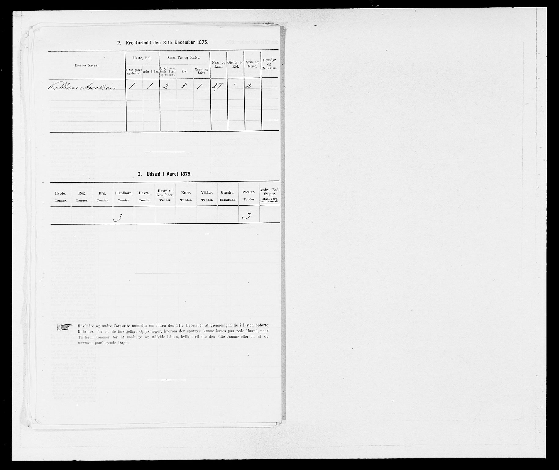 SAB, 1875 census for 1236P Vossestrand, 1875, p. 331