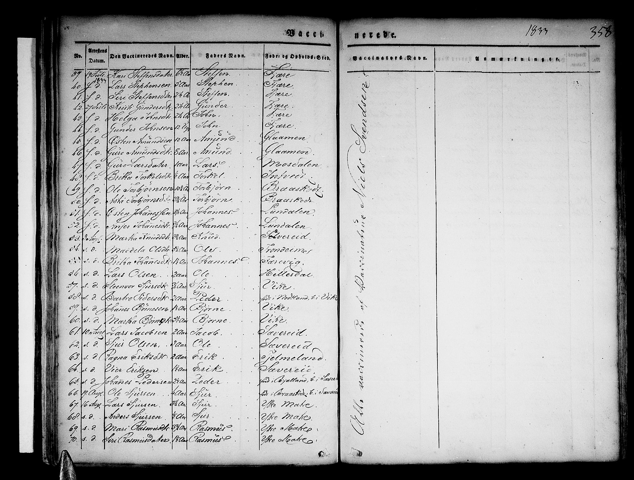 Skånevik sokneprestembete, AV/SAB-A-77801/H/Haa: Parish register (official) no. A 4, 1828-1848, p. 358