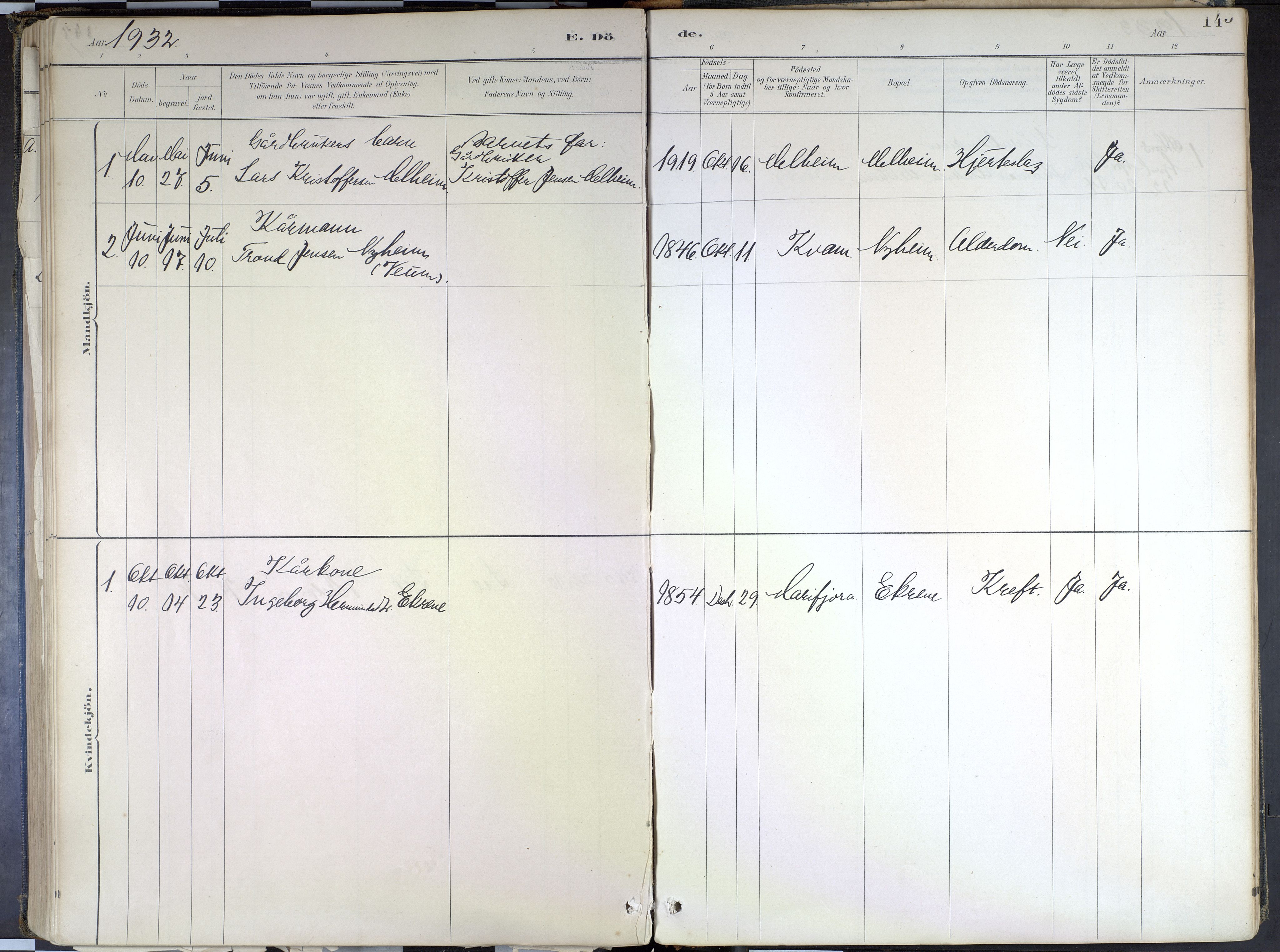 Hafslo sokneprestembete, SAB/A-80301/H/Haa/Haad/L0001: Parish register (official) no. D 1, 1886-1934, p. 145
