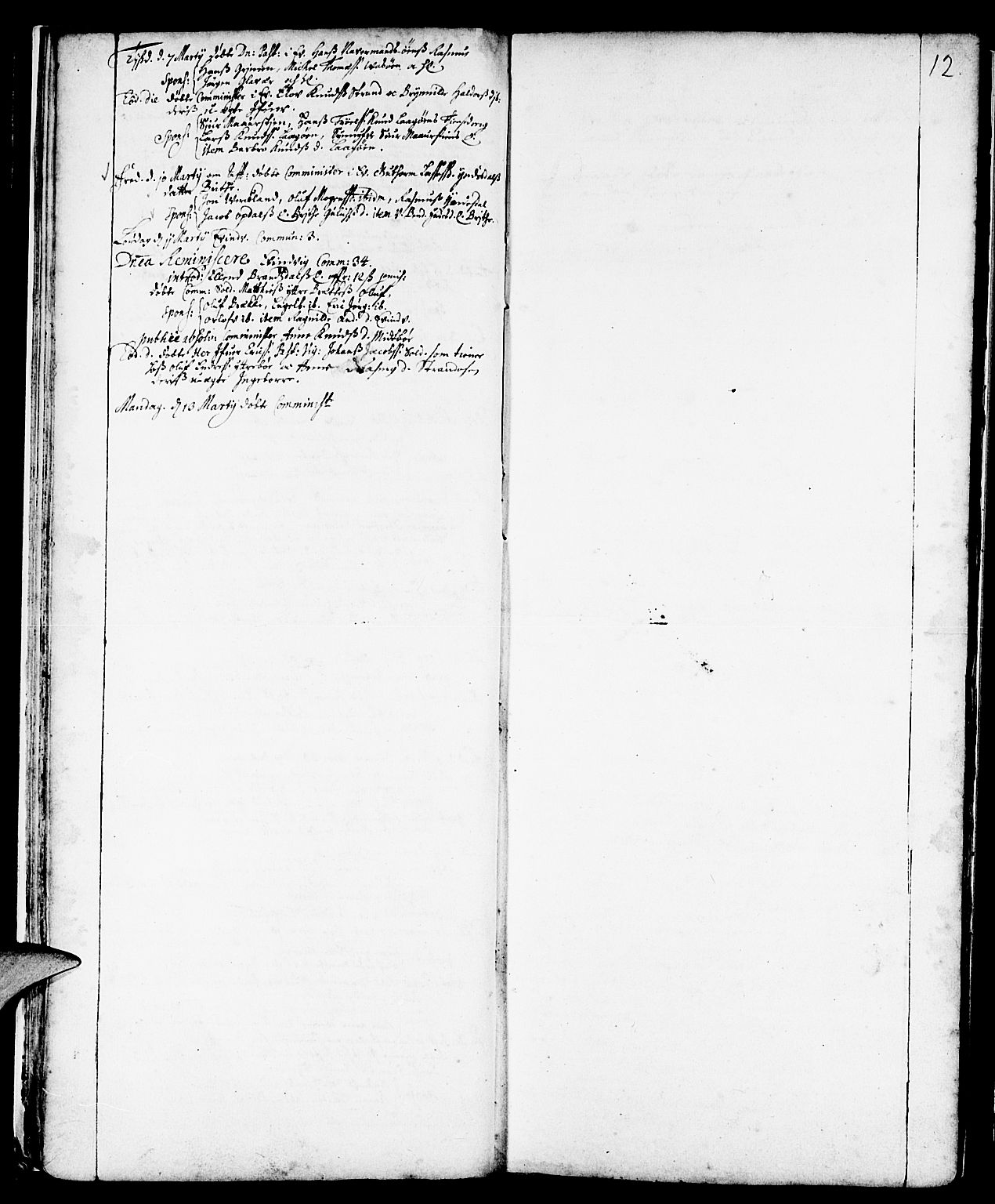 Gulen sokneprestembete, SAB/A-80201/H/Haa/Haaa/L0001: Parish register (official) no. A 1, 1680-1735, p. 12