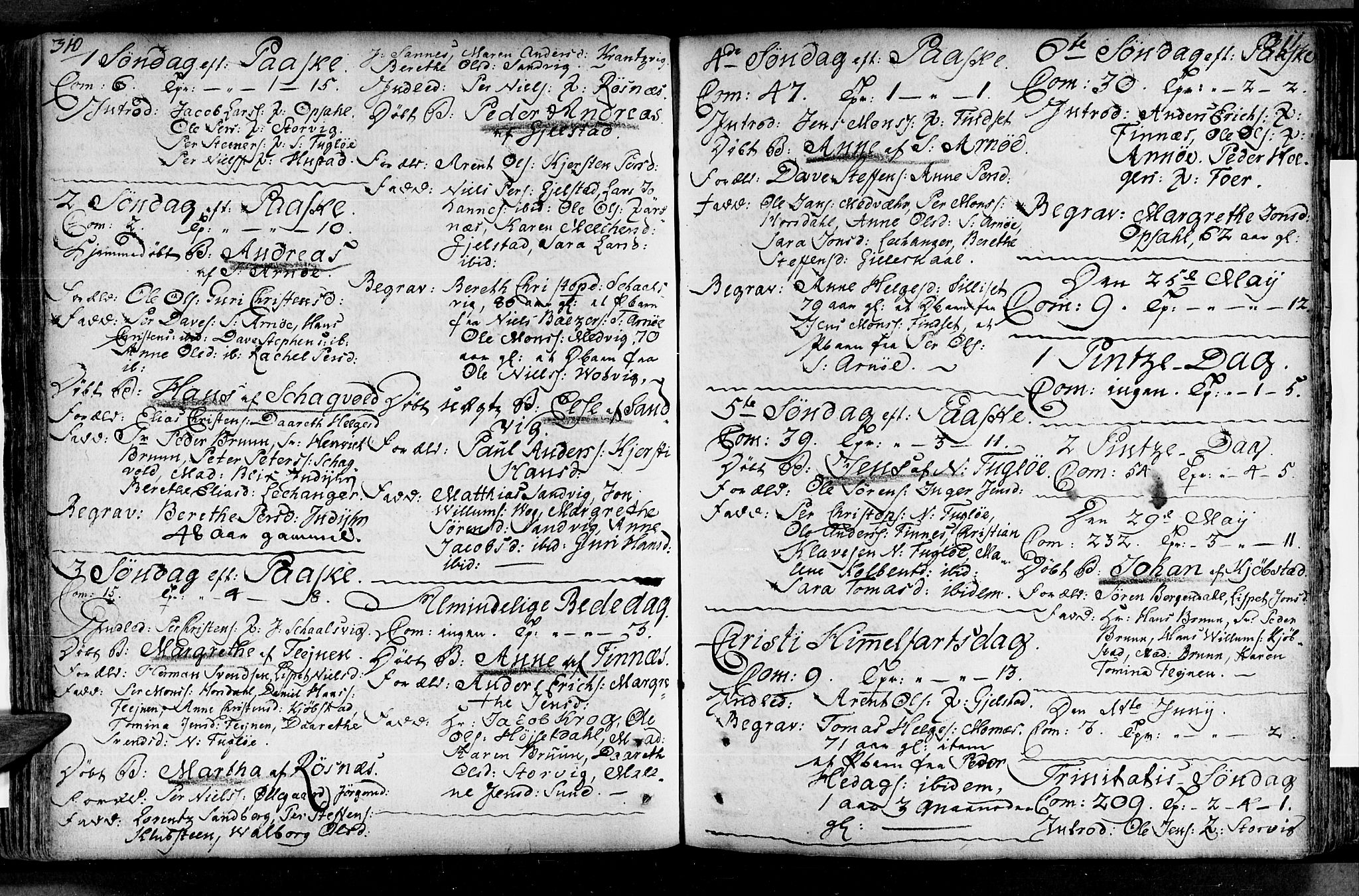 Ministerialprotokoller, klokkerbøker og fødselsregistre - Nordland, AV/SAT-A-1459/805/L0094: Parish register (official) no. 805A01, 1773-1804, p. 310-311
