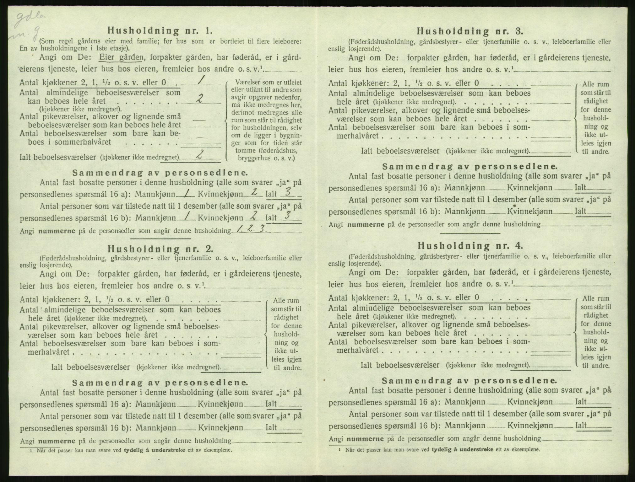 SAT, 1920 census for Volda, 1920, p. 1093