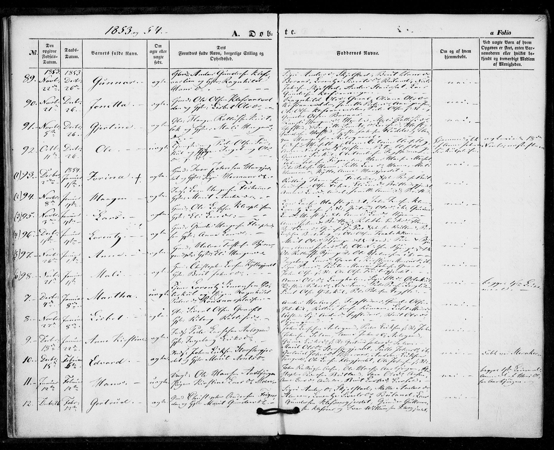 Ministerialprotokoller, klokkerbøker og fødselsregistre - Nord-Trøndelag, AV/SAT-A-1458/703/L0028: Parish register (official) no. 703A01, 1850-1862, p. 24