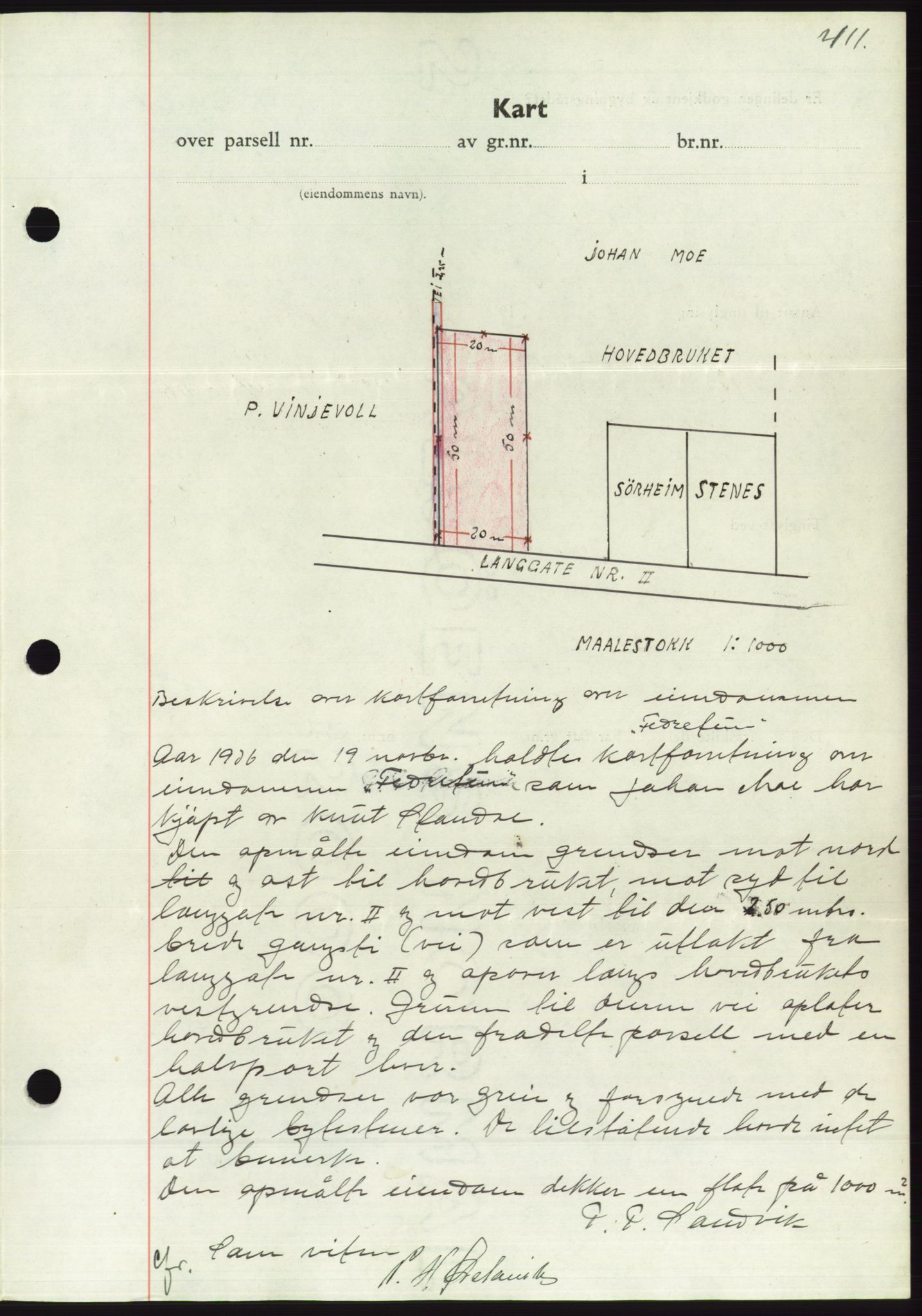 Søre Sunnmøre sorenskriveri, AV/SAT-A-4122/1/2/2C/L0063: Mortgage book no. 57, 1937-1937, Diary no: : 1090/1937