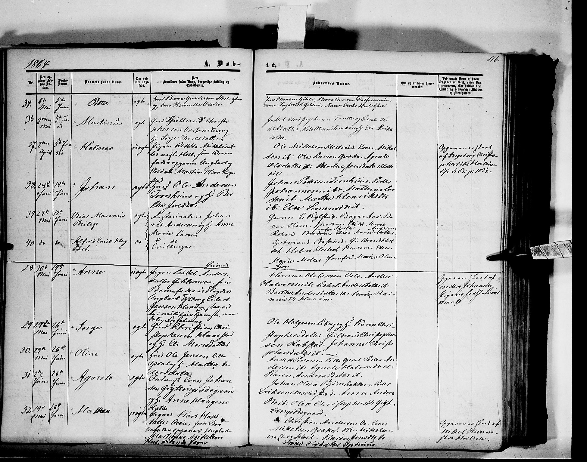 Vang prestekontor, Hedmark, AV/SAH-PREST-008/H/Ha/Haa/L0012: Parish register (official) no. 12, 1855-1870, p. 116