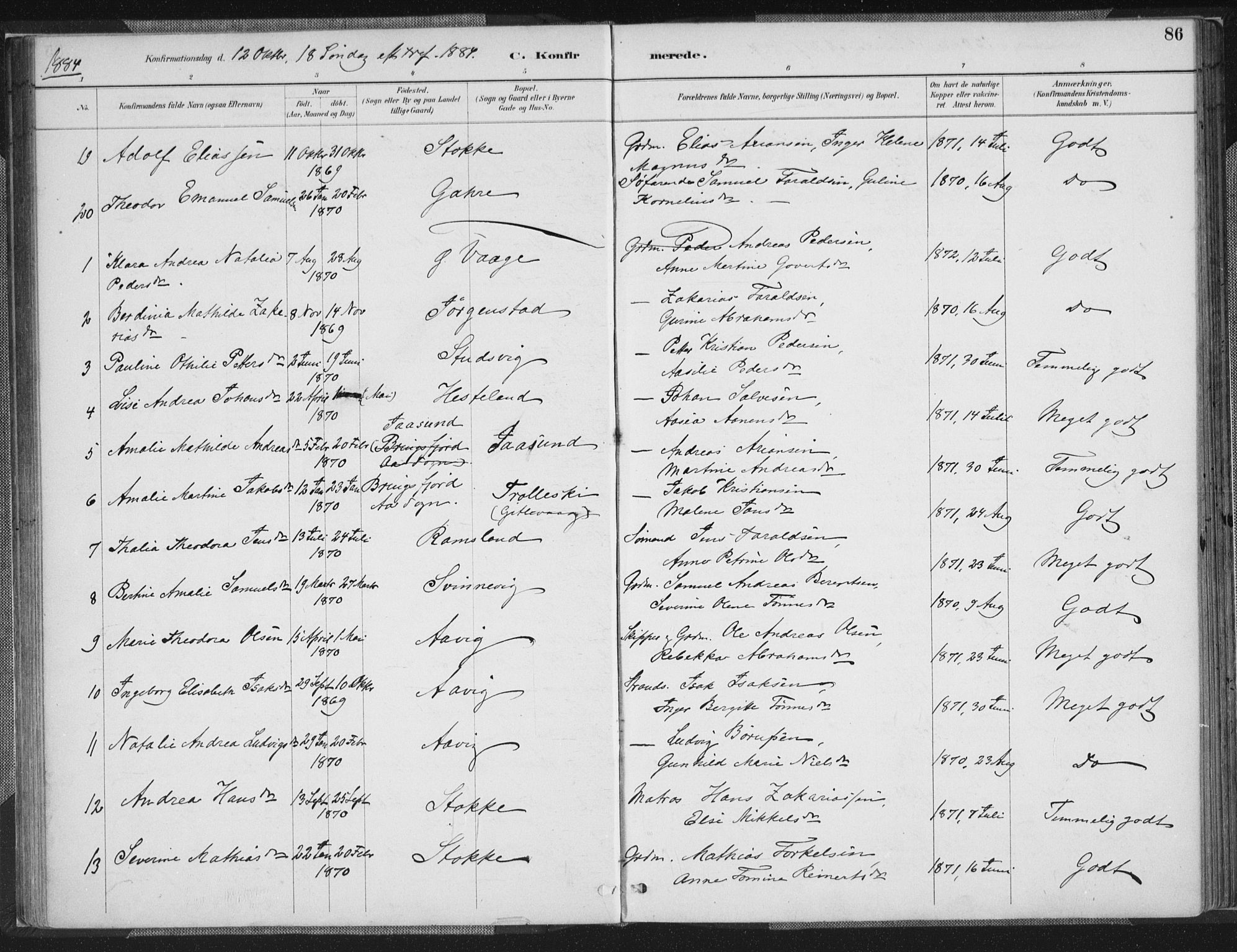 Sør-Audnedal sokneprestkontor, SAK/1111-0039/F/Fa/Faa/L0004: Parish register (official) no. A 4, 1884-1909, p. 86