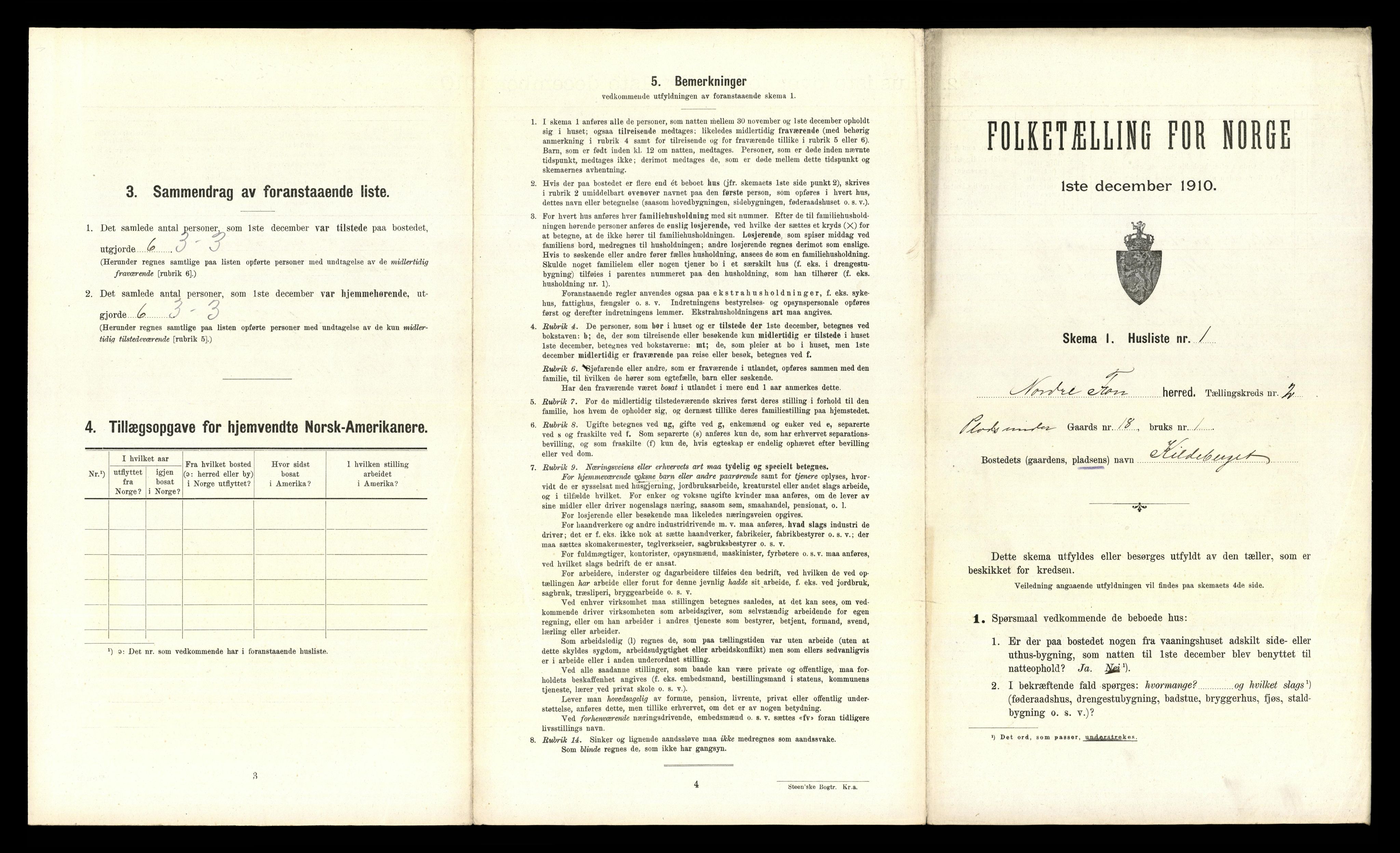 RA, 1910 census for Nord-Fron, 1910, p. 198