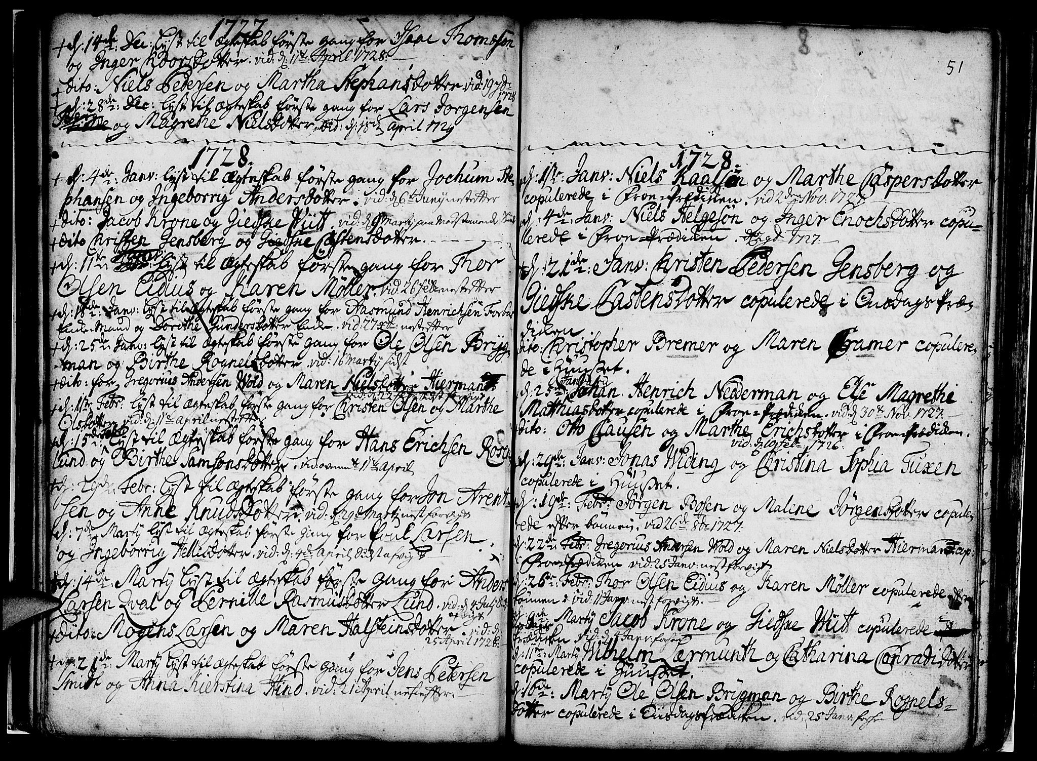 Nykirken Sokneprestembete, AV/SAB-A-77101/H/Haa/L0007: Parish register (official) no. A 7, 1719-1781, p. 51