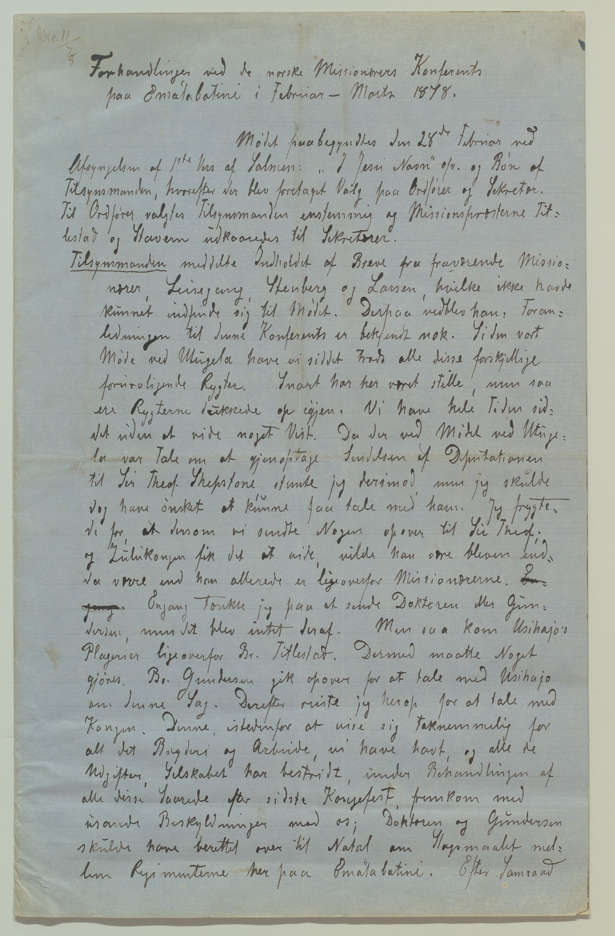 Det Norske Misjonsselskap - hovedadministrasjonen, VID/MA-A-1045/D/Da/Daa/L0035/0006: Konferansereferat og årsberetninger / Konferansereferat fra Sør-Afrika., 1878