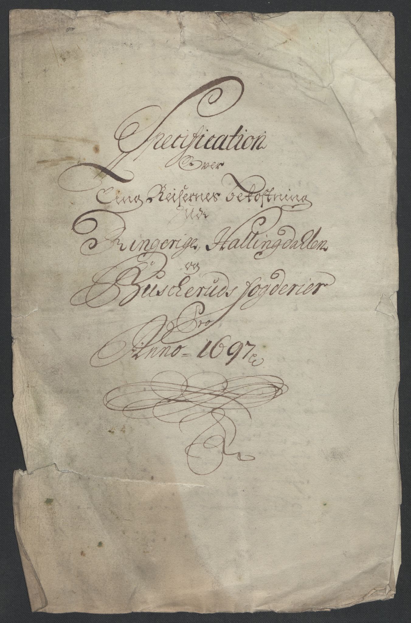 Rentekammeret inntil 1814, Reviderte regnskaper, Fogderegnskap, RA/EA-4092/R22/L1454: Fogderegnskap Ringerike, Hallingdal og Buskerud, 1697, p. 343