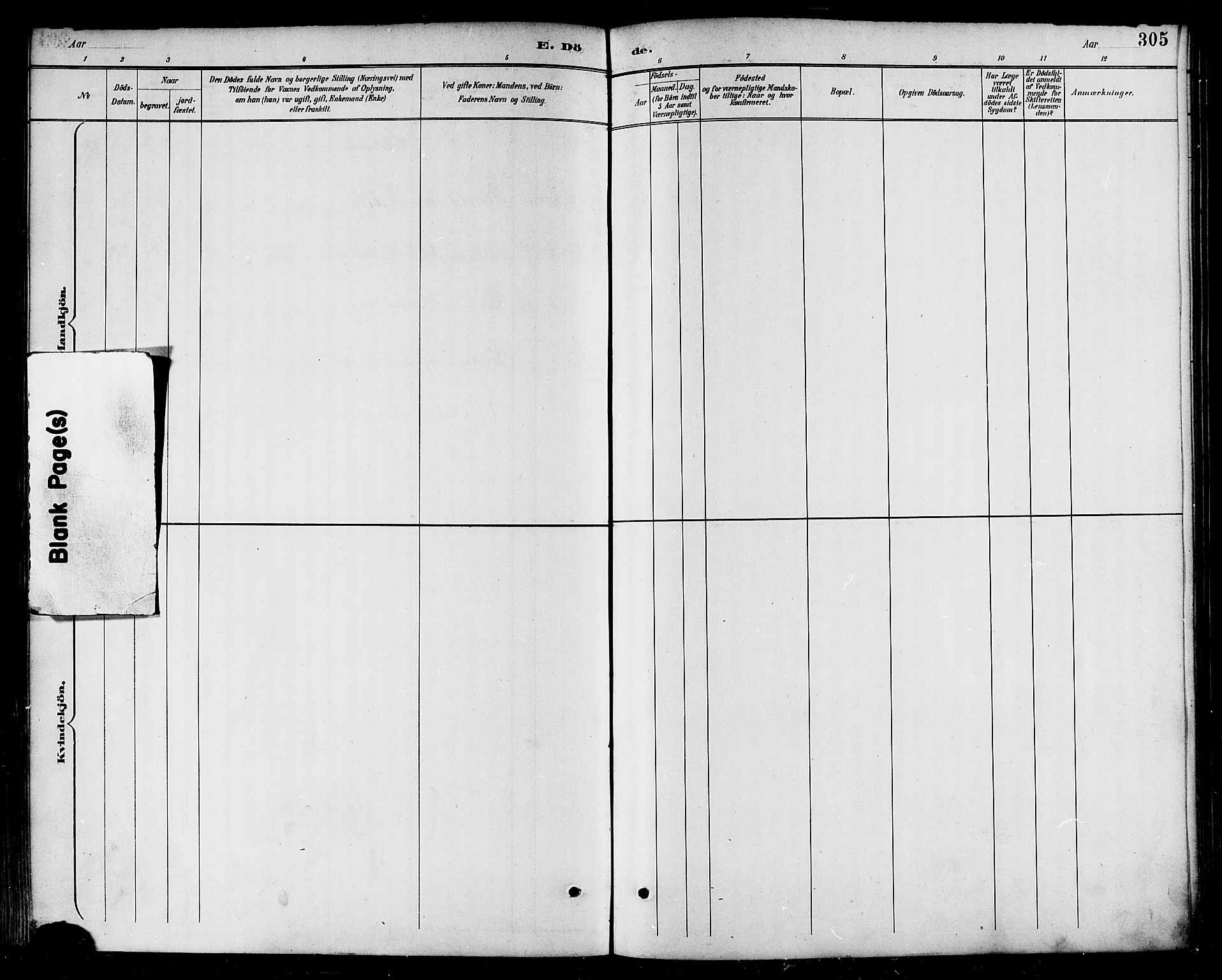 Ministerialprotokoller, klokkerbøker og fødselsregistre - Nordland, AV/SAT-A-1459/874/L1060: Parish register (official) no. 874A04, 1890-1899, p. 305