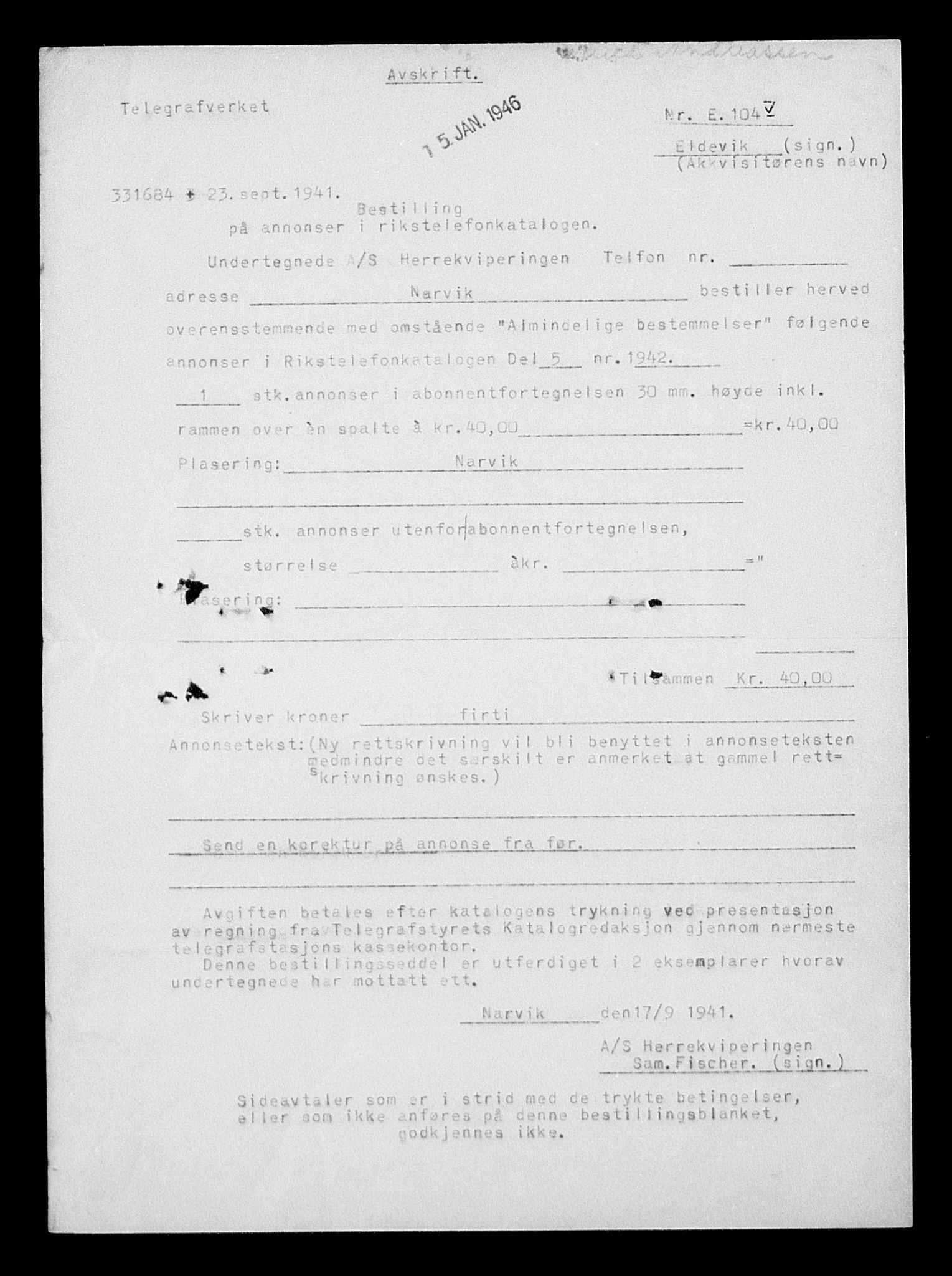 Justisdepartementet, Tilbakeføringskontoret for inndratte formuer, AV/RA-S-1564/H/Hc/Hcb/L0913: --, 1945-1947, p. 185