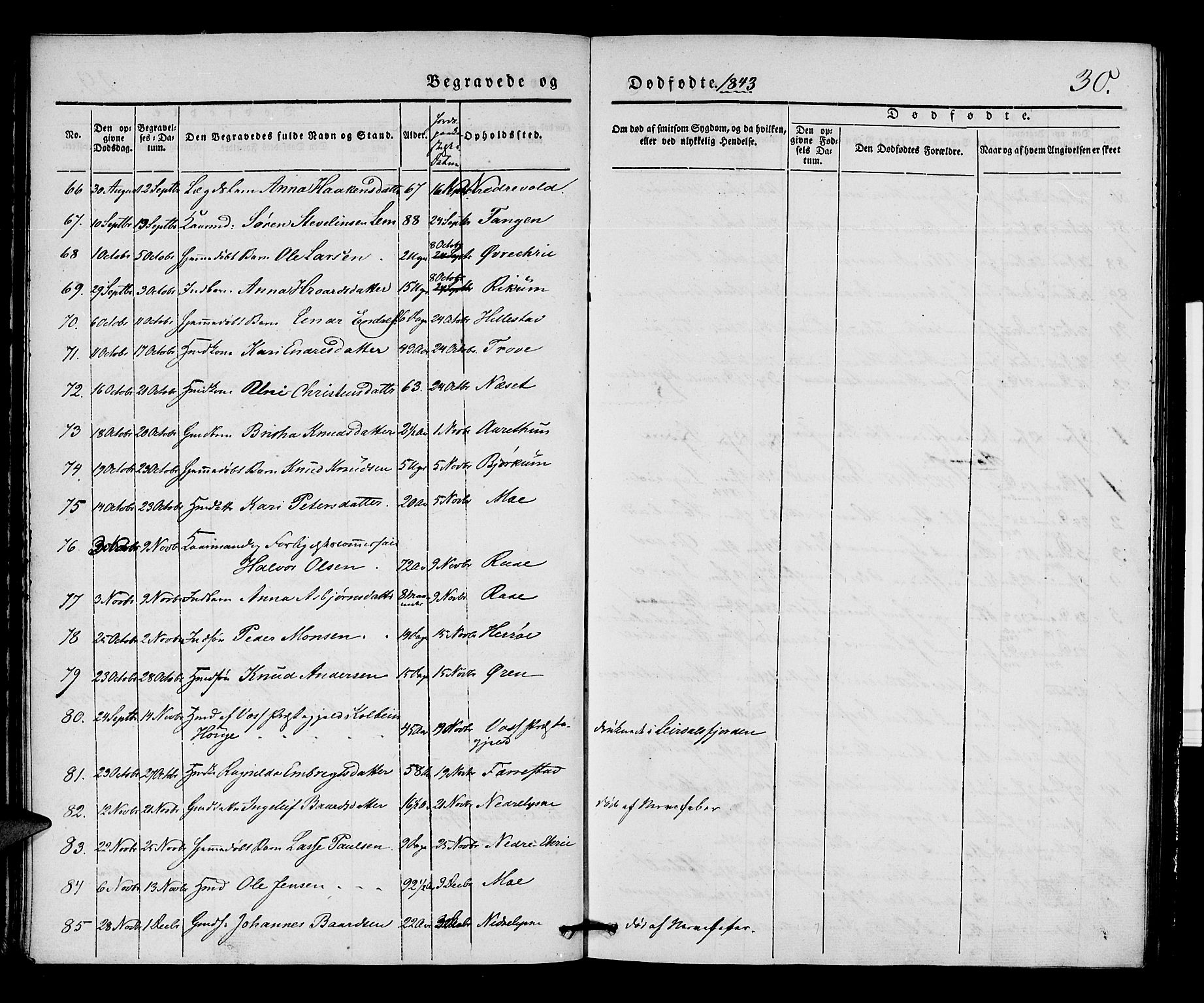 Lærdal sokneprestembete, SAB/A-81201: Parish register (official) no. A 9, 1835-1857, p. 30