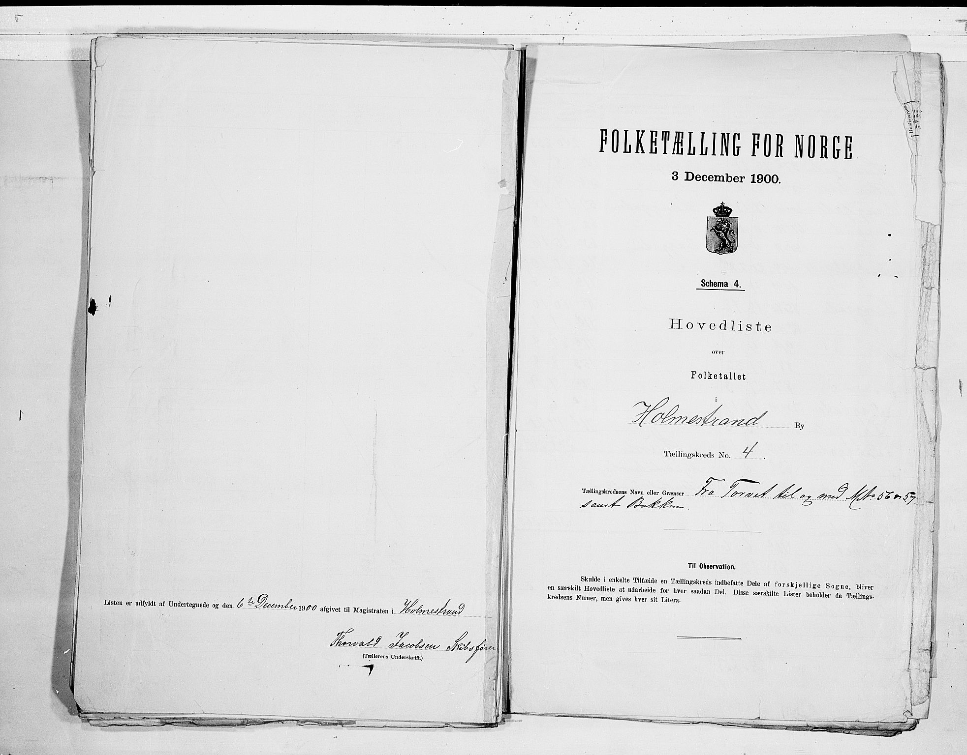 RA, 1900 census for Holmestrand, 1900, p. 10