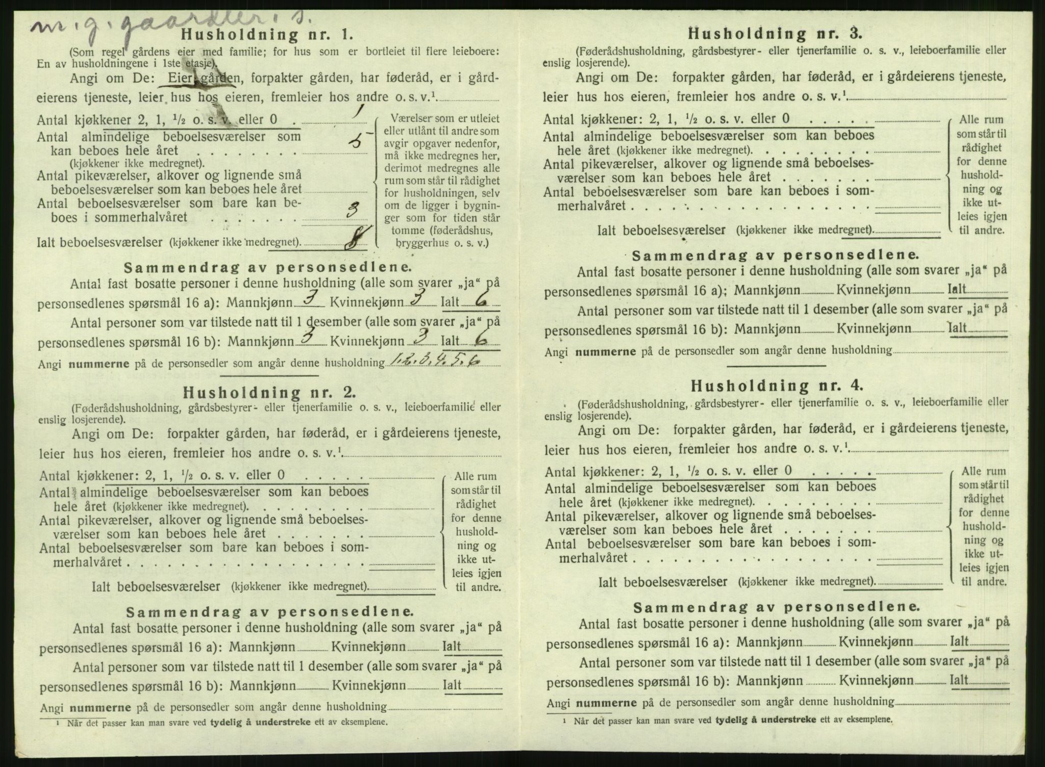 SAT, 1920 census for Hopen, 1920, p. 459