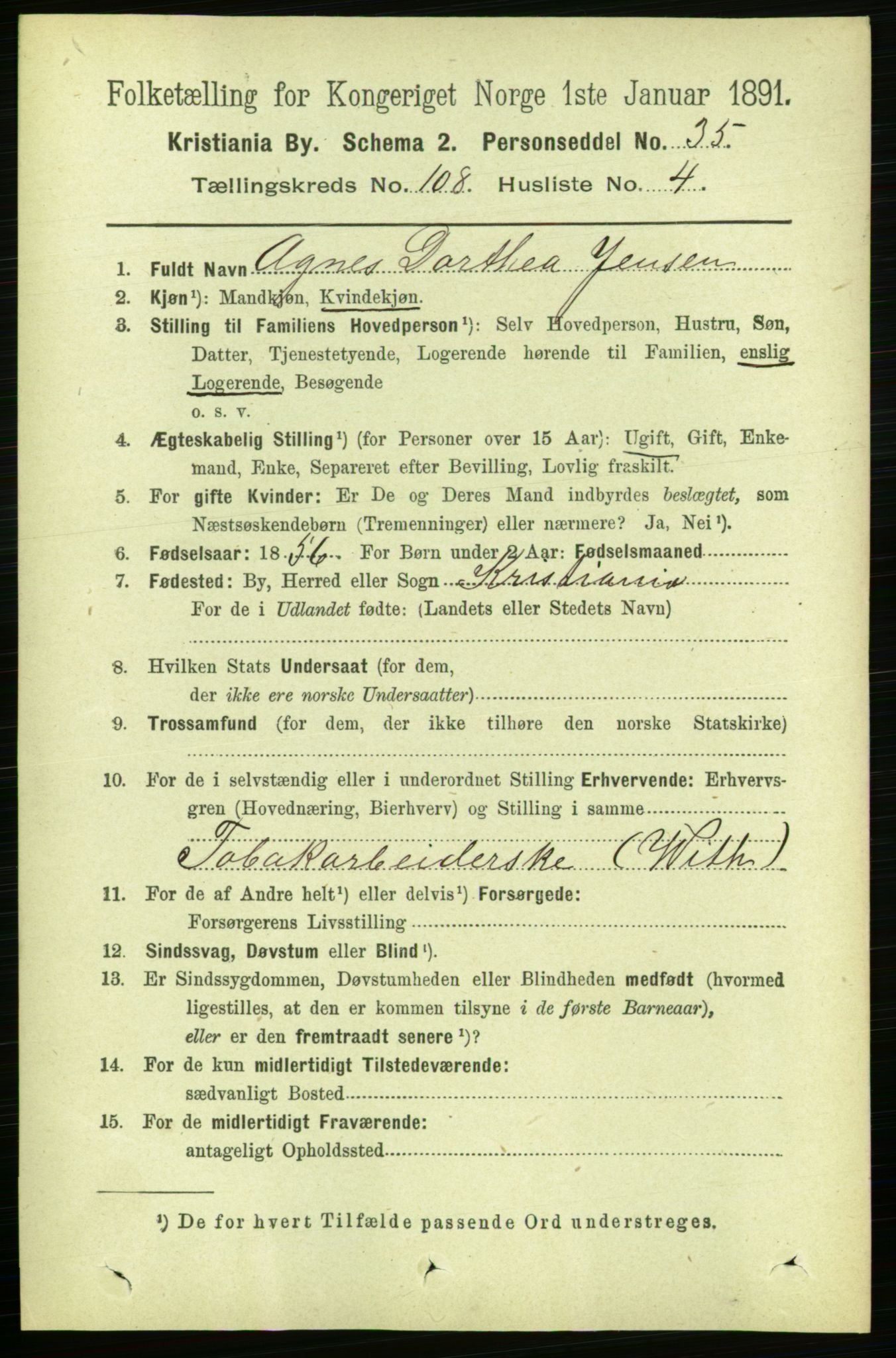 RA, 1891 census for 0301 Kristiania, 1891, p. 55604