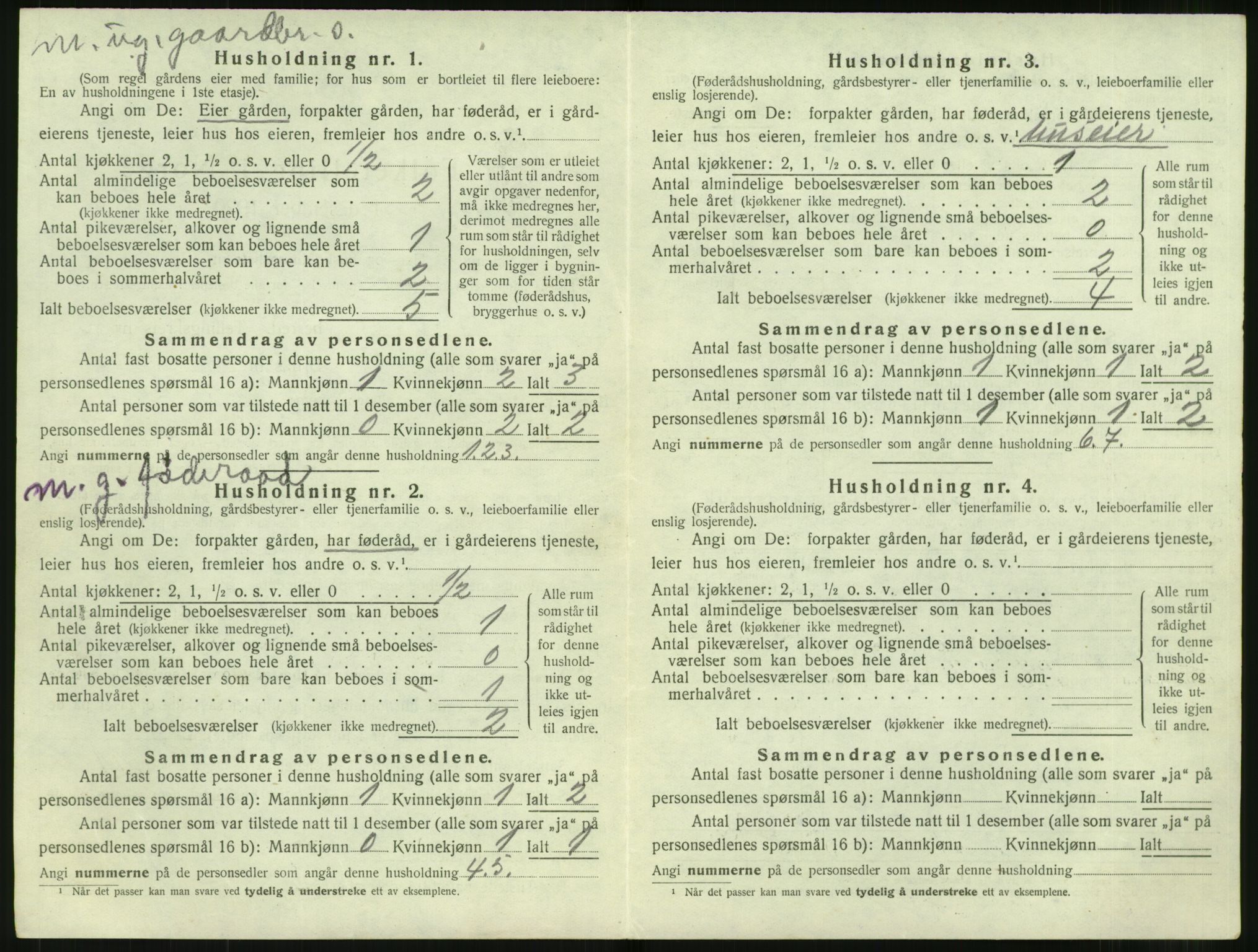 SAT, 1920 census for Stordal, 1920, p. 97