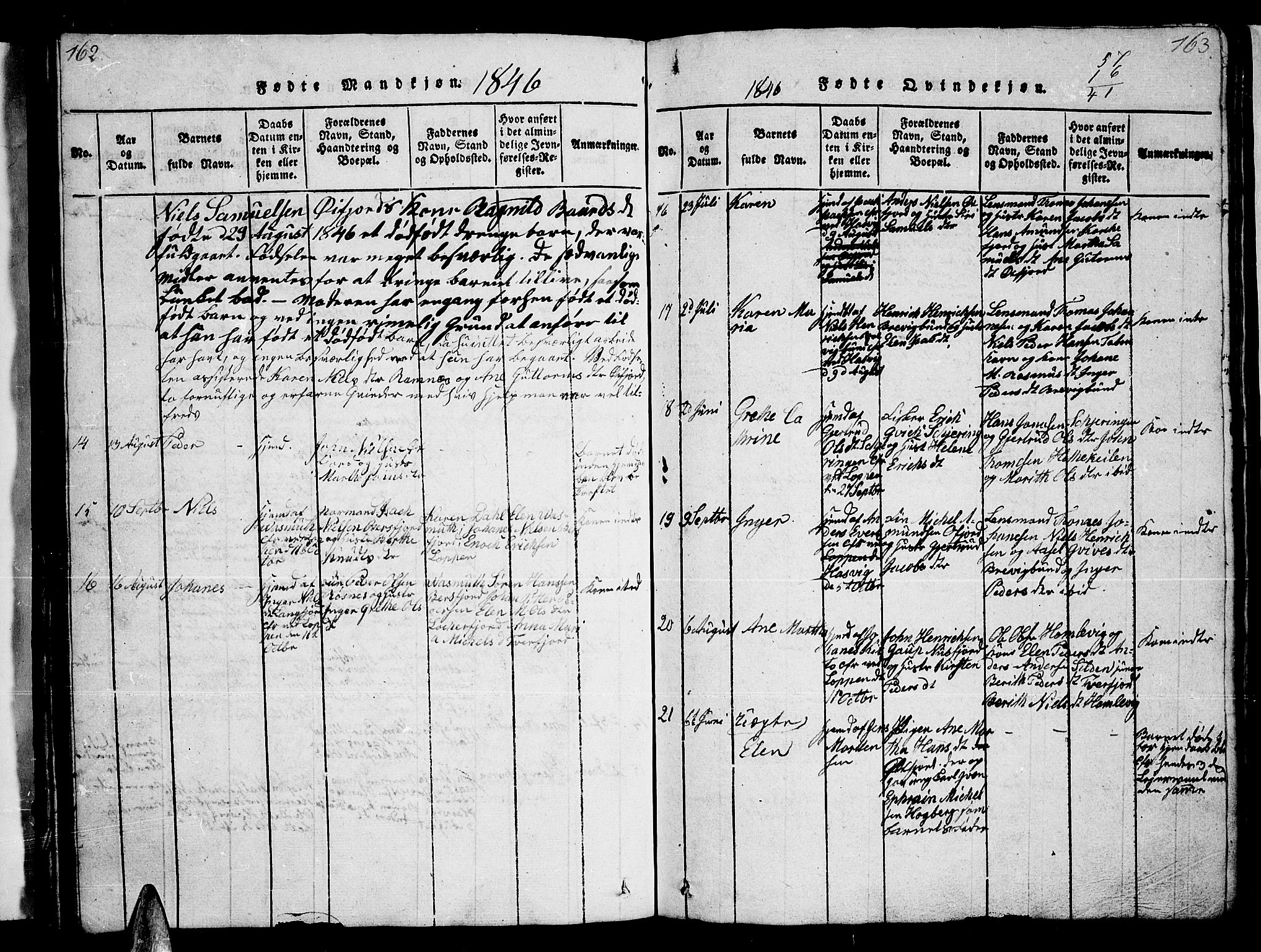 Loppa sokneprestkontor, AV/SATØ-S-1339/H/Hb/L0001klokker: Parish register (copy) no. 1, 1820-1849, p. 162-163