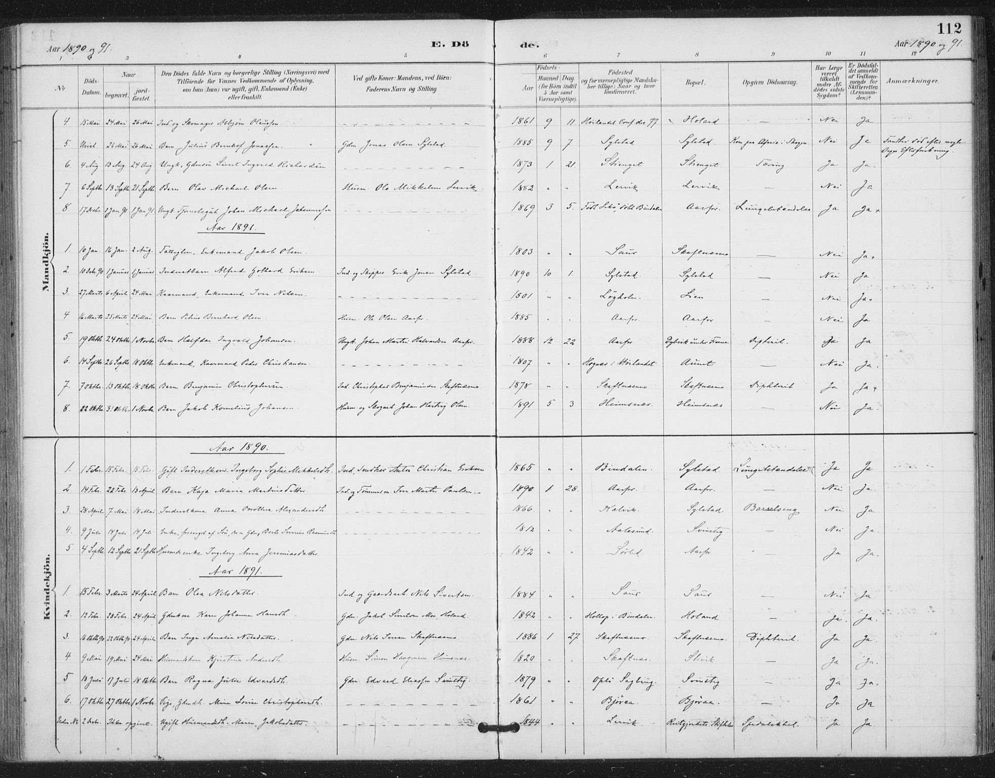 Ministerialprotokoller, klokkerbøker og fødselsregistre - Nord-Trøndelag, SAT/A-1458/783/L0660: Parish register (official) no. 783A02, 1886-1918, p. 112