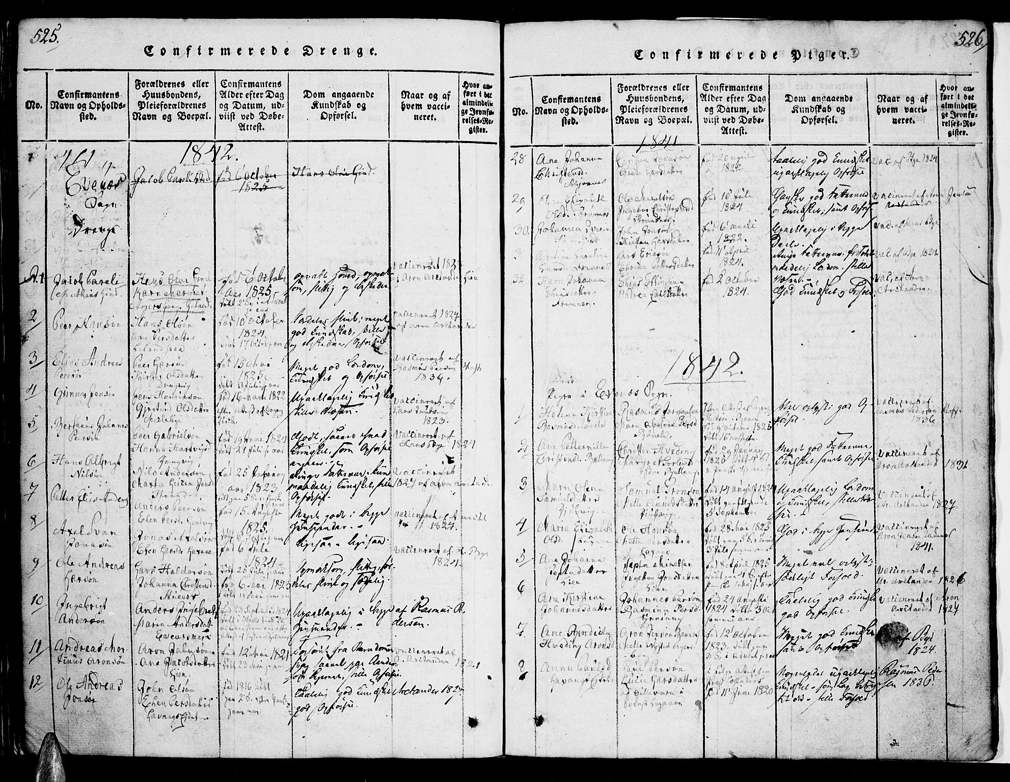 Ministerialprotokoller, klokkerbøker og fødselsregistre - Nordland, AV/SAT-A-1459/863/L0894: Parish register (official) no. 863A06, 1821-1851, p. 525-526