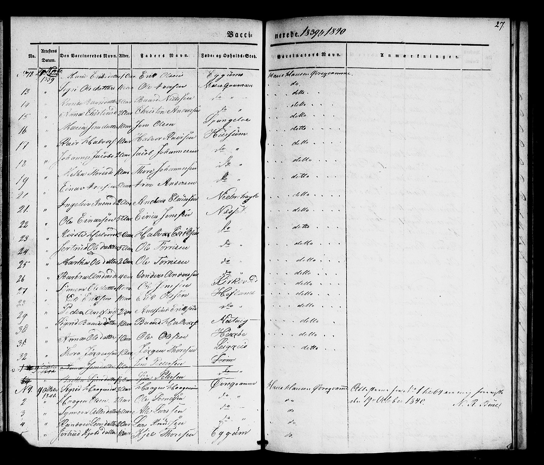 Lærdal sokneprestembete, AV/SAB-A-81201: Parish register (official) no. A 18, 1834-1845, p. 27