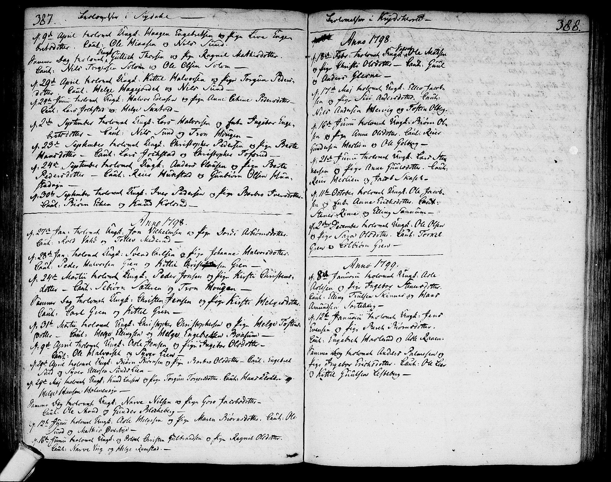 Sigdal kirkebøker, SAKO/A-245/F/Fa/L0003: Parish register (official) no. I 3, 1793-1811, p. 387-388