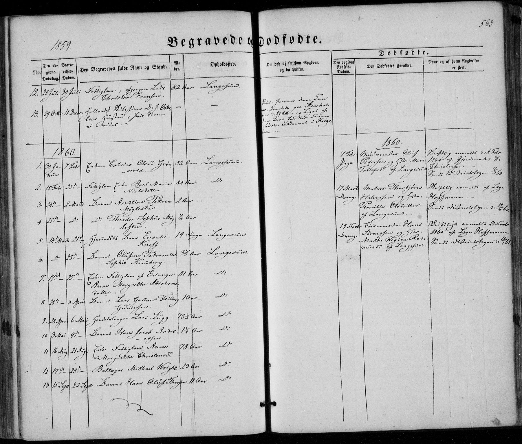 Bamble kirkebøker, SAKO/A-253/F/Fa/L0005: Parish register (official) no. I 5, 1854-1869, p. 563