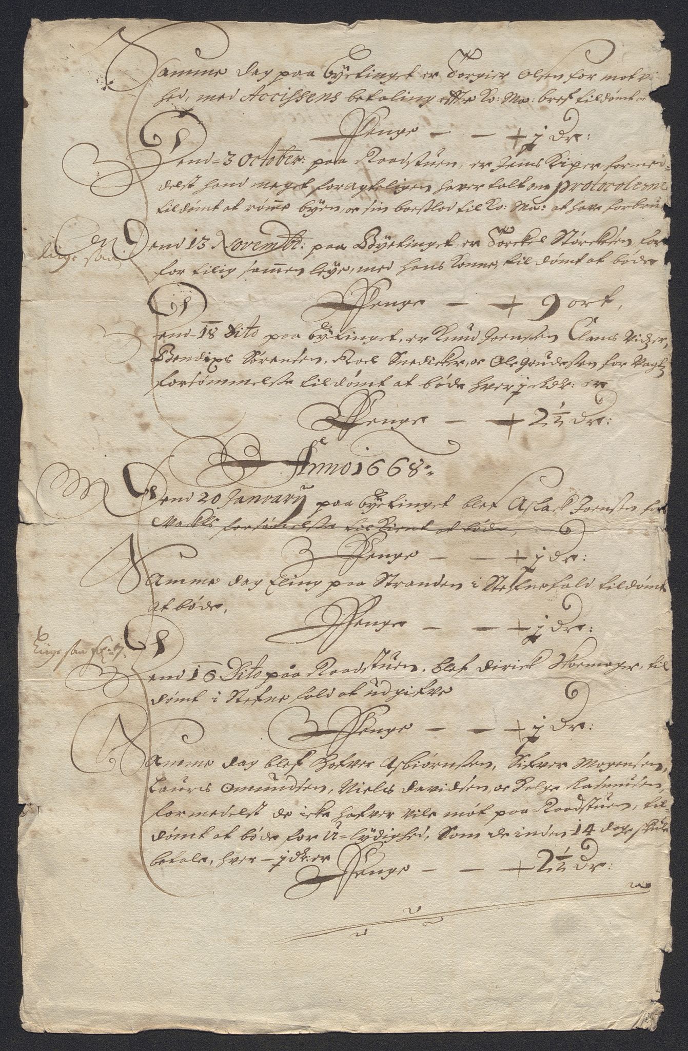 Rentekammeret inntil 1814, Reviderte regnskaper, Byregnskaper, AV/RA-EA-4066/R/Ro/L0316: [O14] Sikt og sakefall, 1662-1693, p. 111