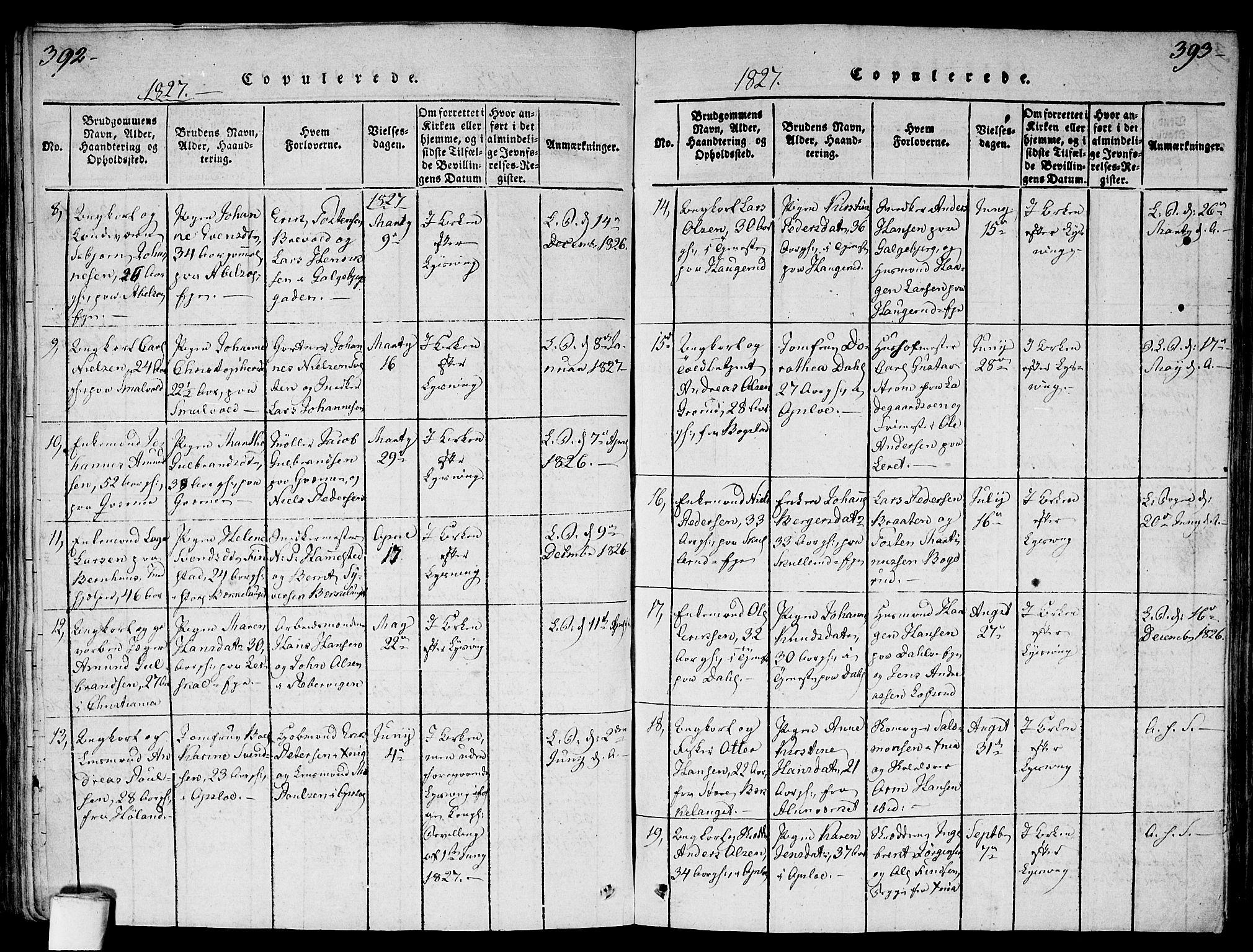 Gamlebyen prestekontor Kirkebøker, AV/SAO-A-10884/F/Fa/L0002: Parish register (official) no. 2, 1817-1829, p. 392-393