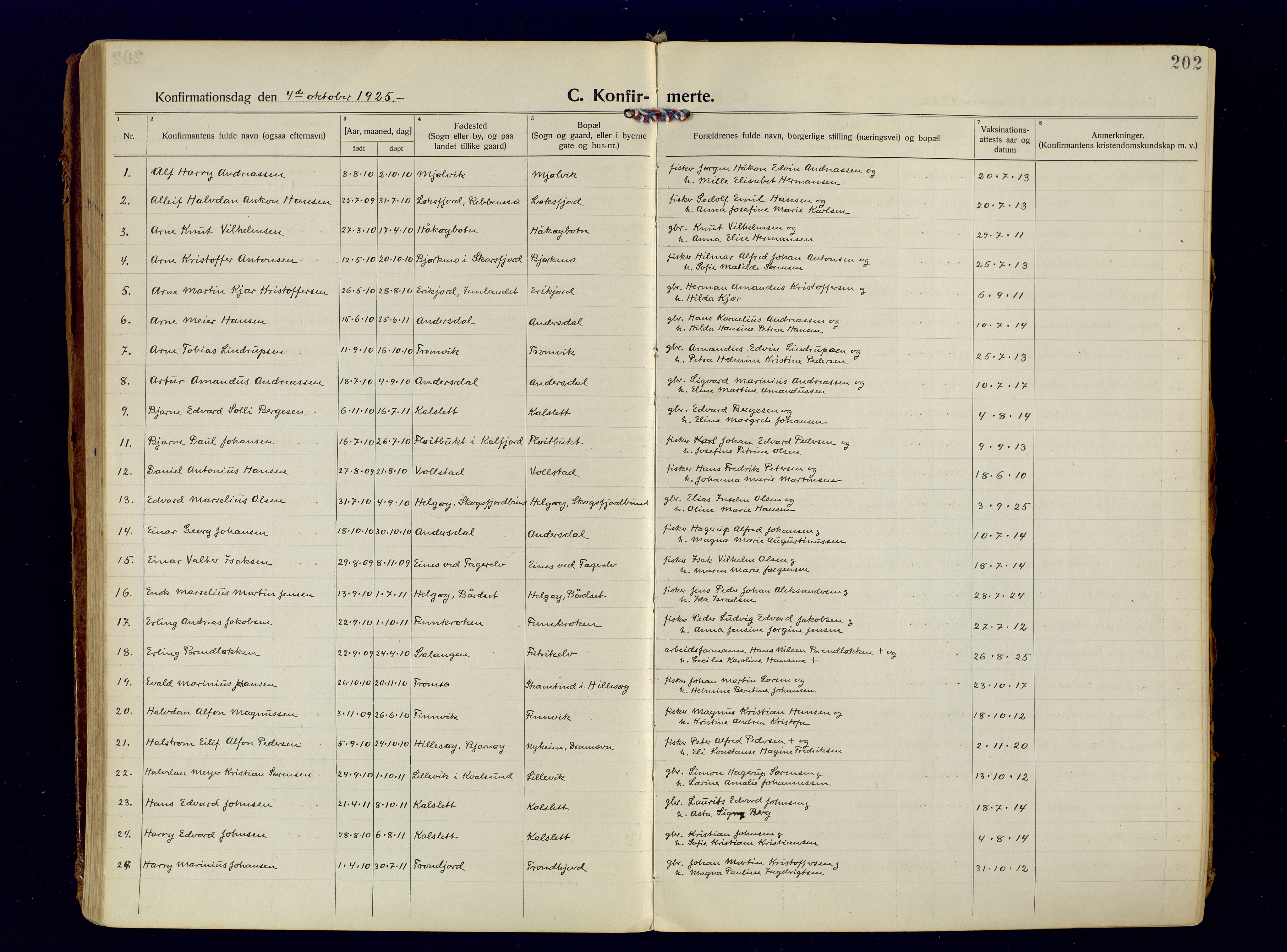 Tromsøysund sokneprestkontor, AV/SATØ-S-1304/G/Ga/L0009kirke: Parish register (official) no. 9, 1922-1934, p. 202