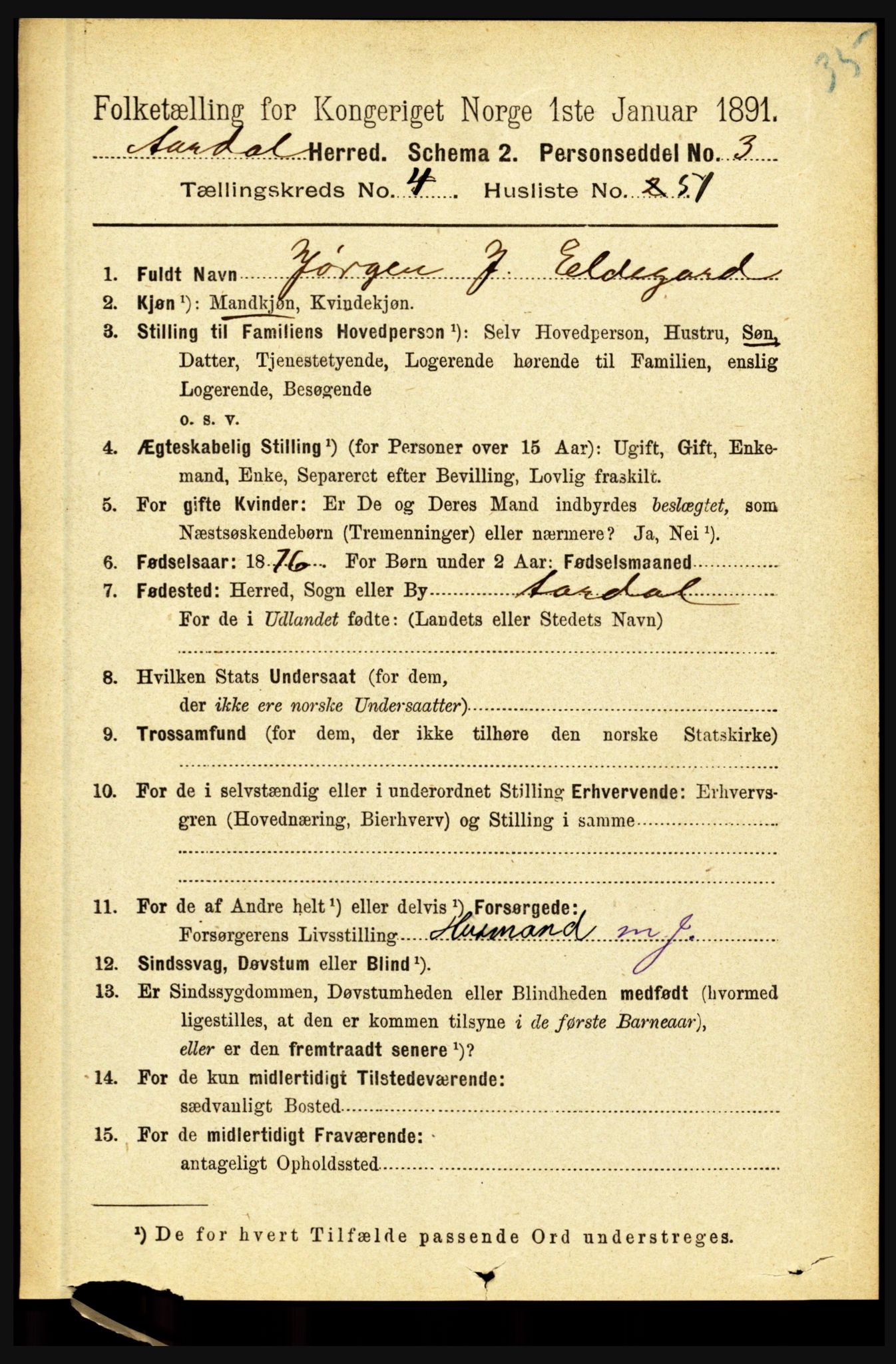 RA, 1891 census for 1424 Årdal, 1891, p. 970