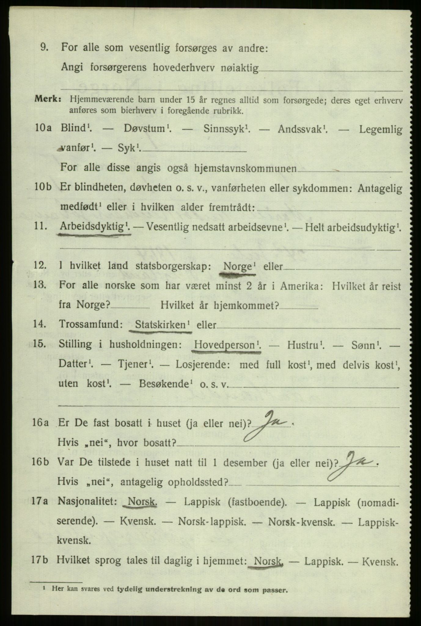 SATØ, 1920 census for Dyrøy, 1920, p. 646