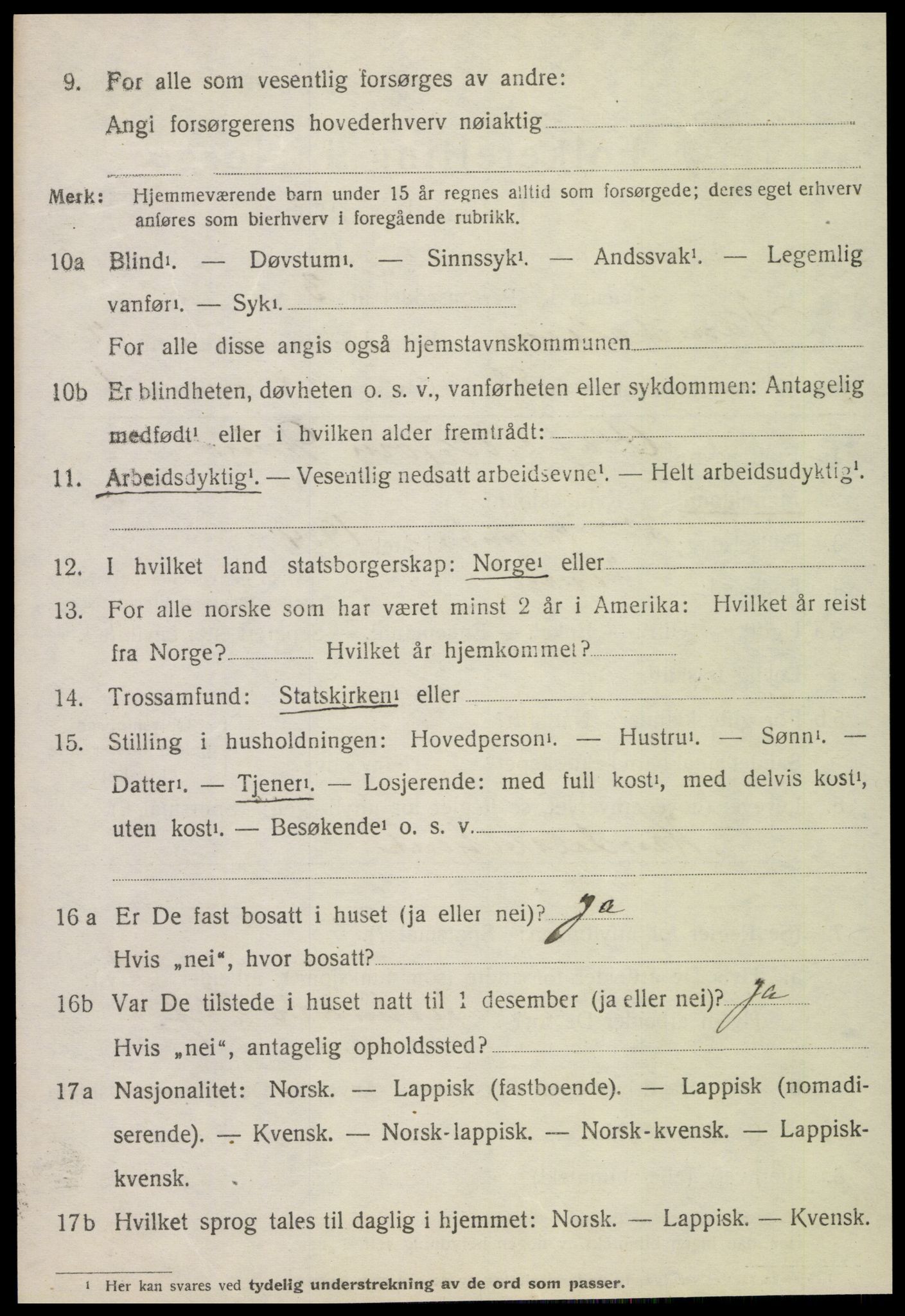 SAT, 1920 census for Namdalseid, 1920, p. 2323