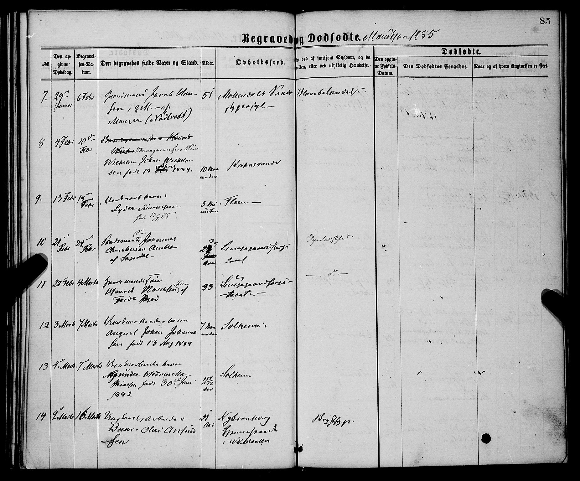 St. Jørgens hospital og Årstad sokneprestembete, AV/SAB-A-99934: Parish register (official) no. A 11, 1864-1886, p. 85