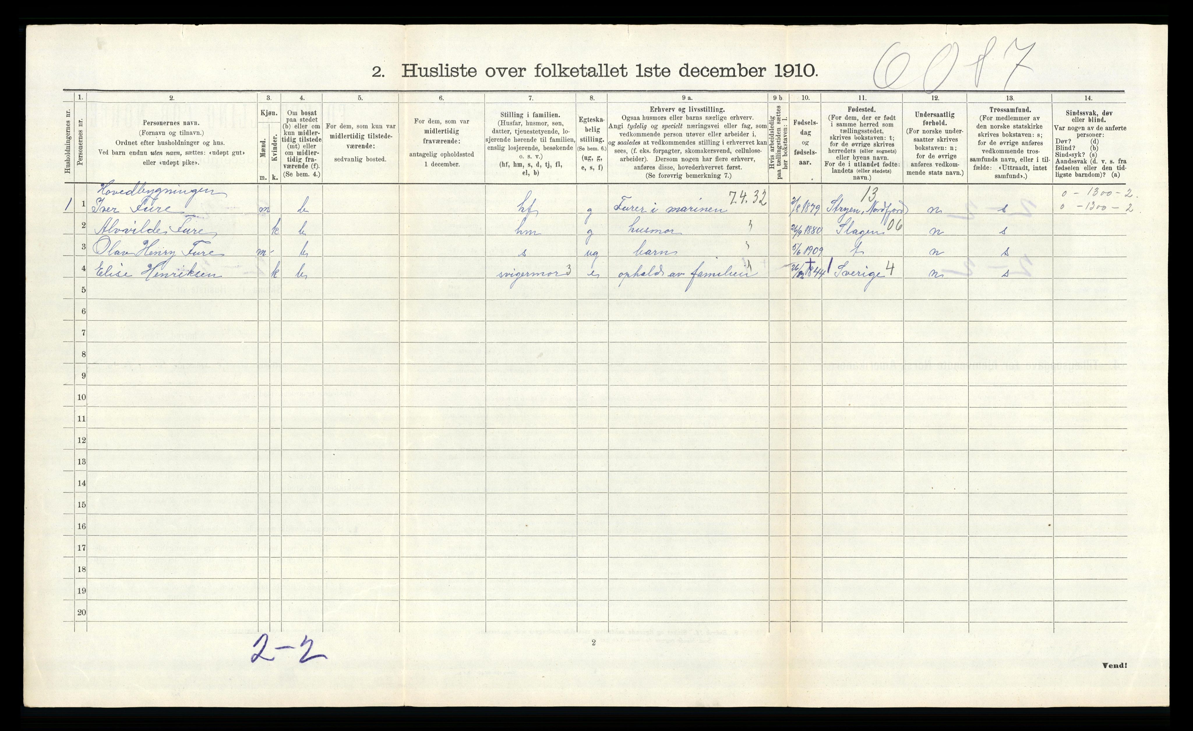 RA, 1910 census for Borre, 1910, p. 236