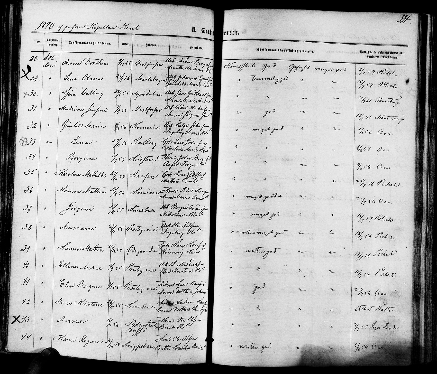 Eiker kirkebøker, AV/SAKO-A-4/F/Fa/L0017: Parish register (official) no. I 17, 1869-1877, p. 334