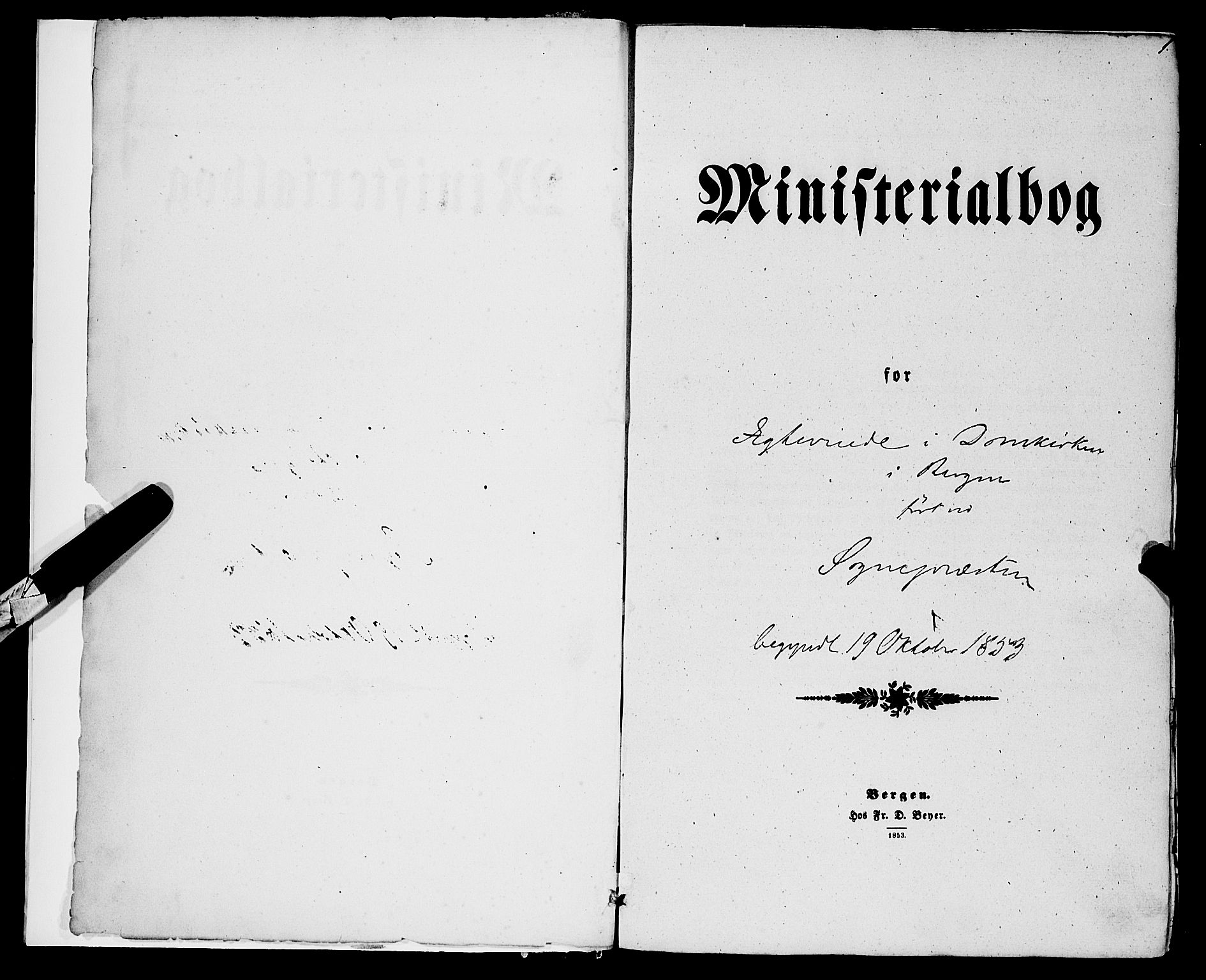 Domkirken sokneprestembete, SAB/A-74801/H/Haa/L0034: Parish register (official) no. D 2, 1853-1874