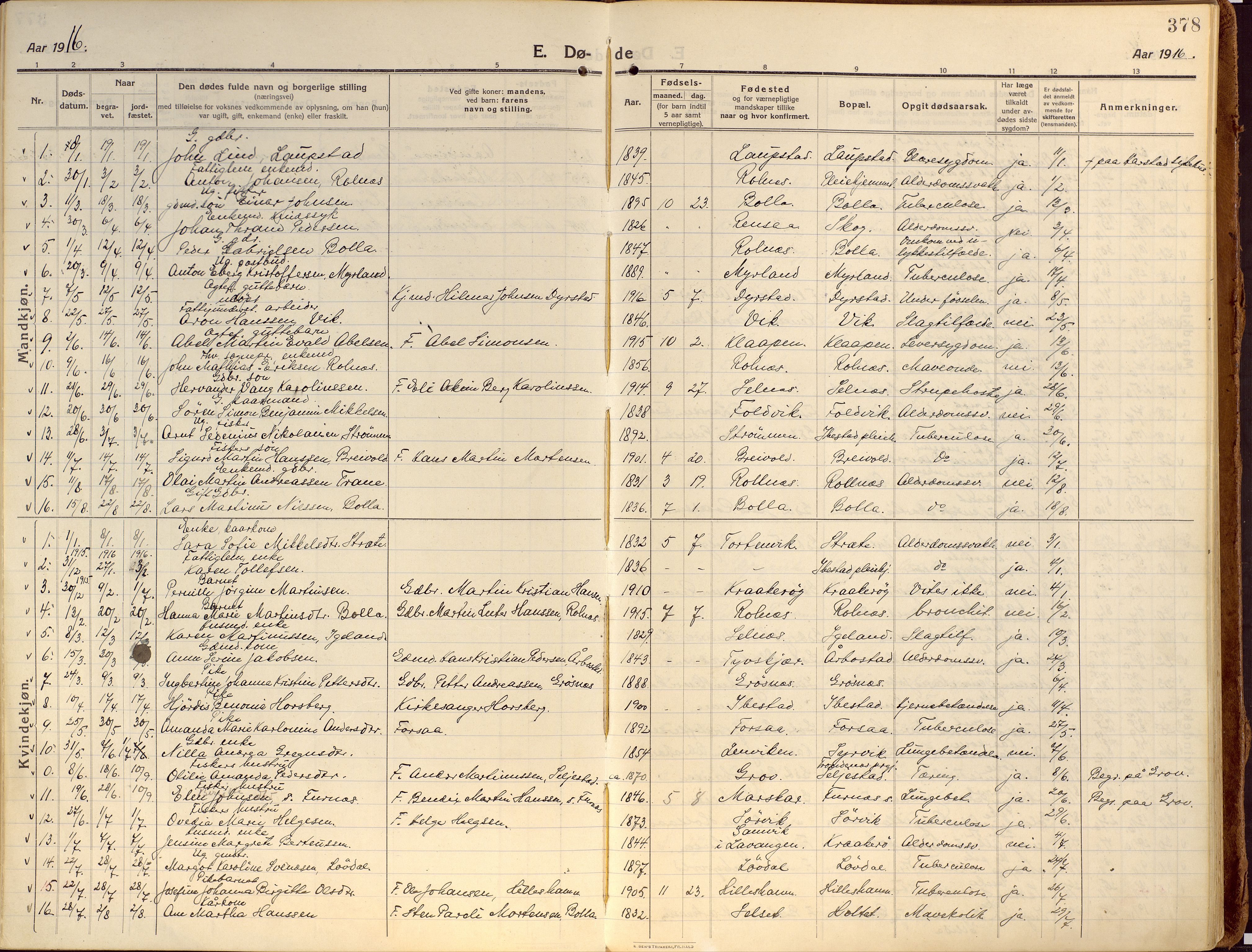 Ibestad sokneprestembete, SATØ/S-0077/H/Ha/Haa/L0018kirke: Parish register (official) no. 18, 1915-1929, p. 378