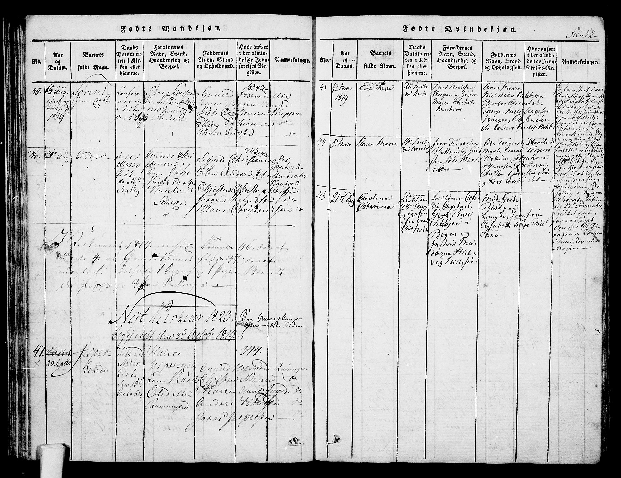 Stokke kirkebøker, AV/SAKO-A-320/F/Fa/L0005: Parish register (official) no. I 5, 1815-1826, p. 52